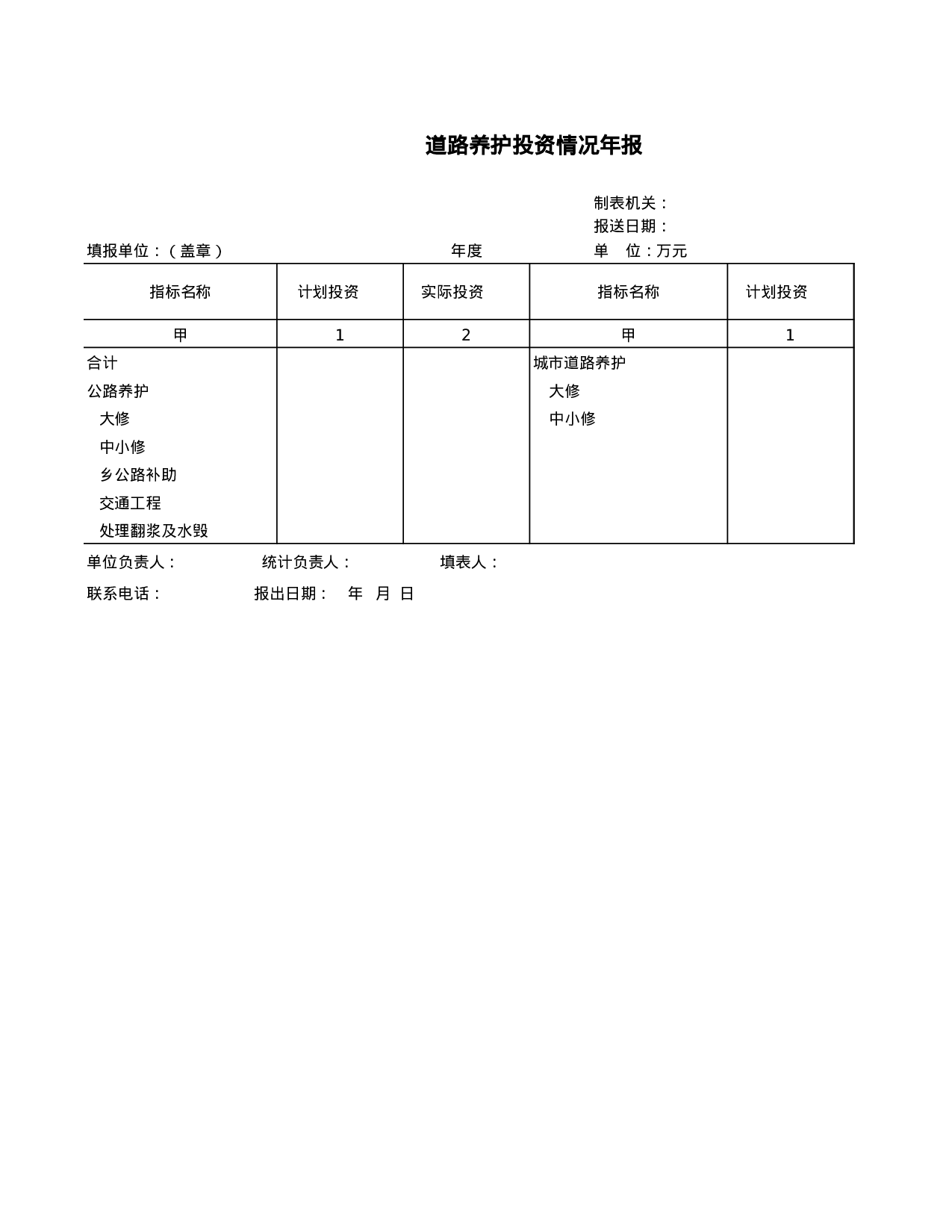 道路养护投资情况年报.xls 第1页