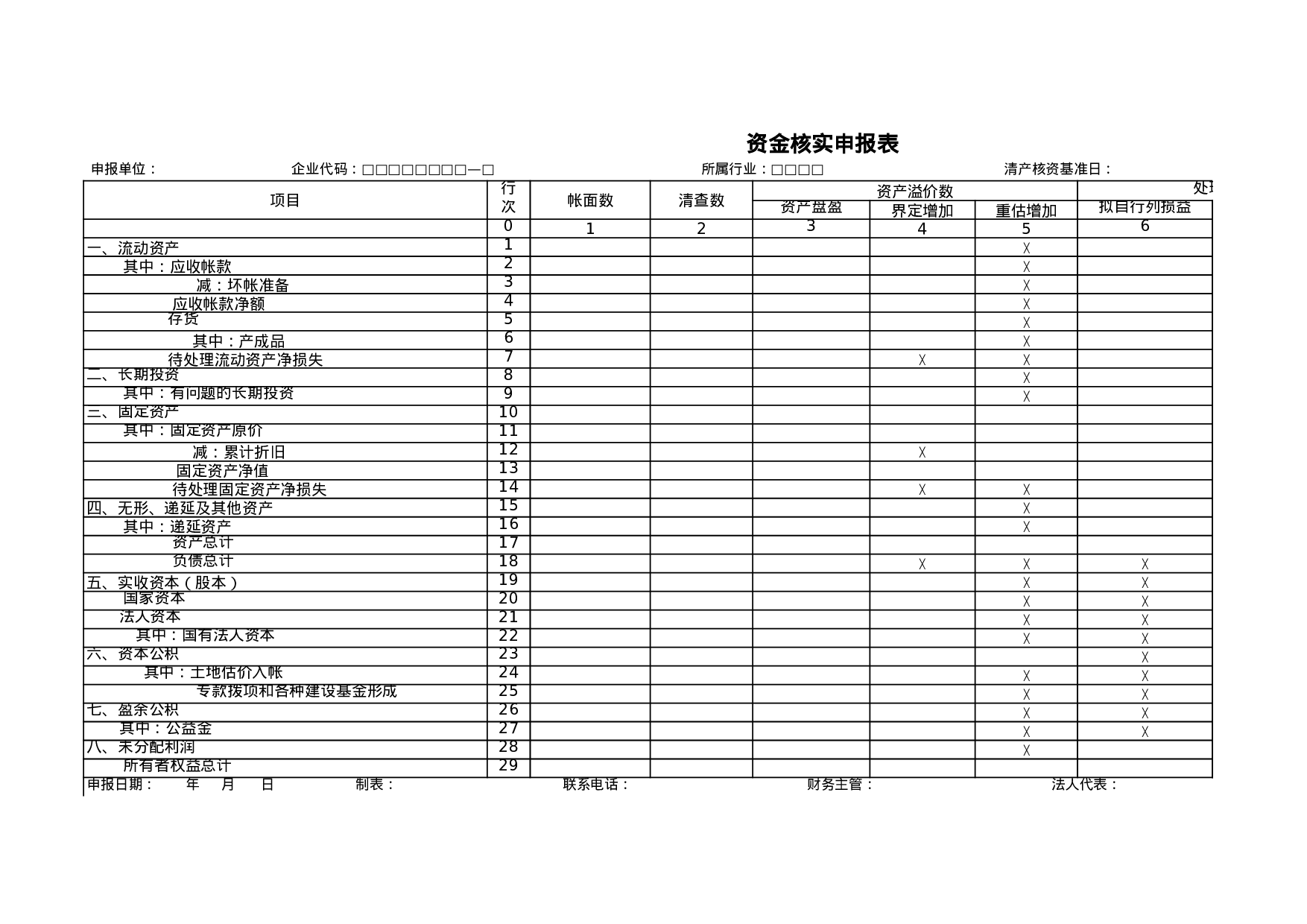 资金核实申报表.xls 第1页