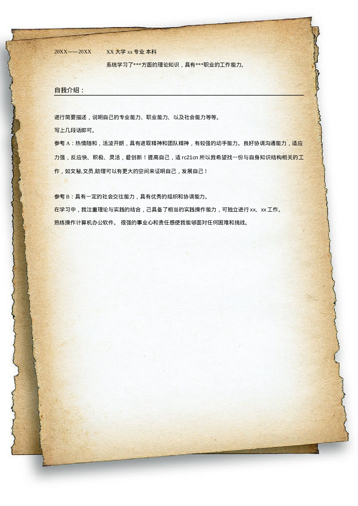 024.特色纸张_表格式_适用于应届生_2页式_无内容_无封面.doc 第2页