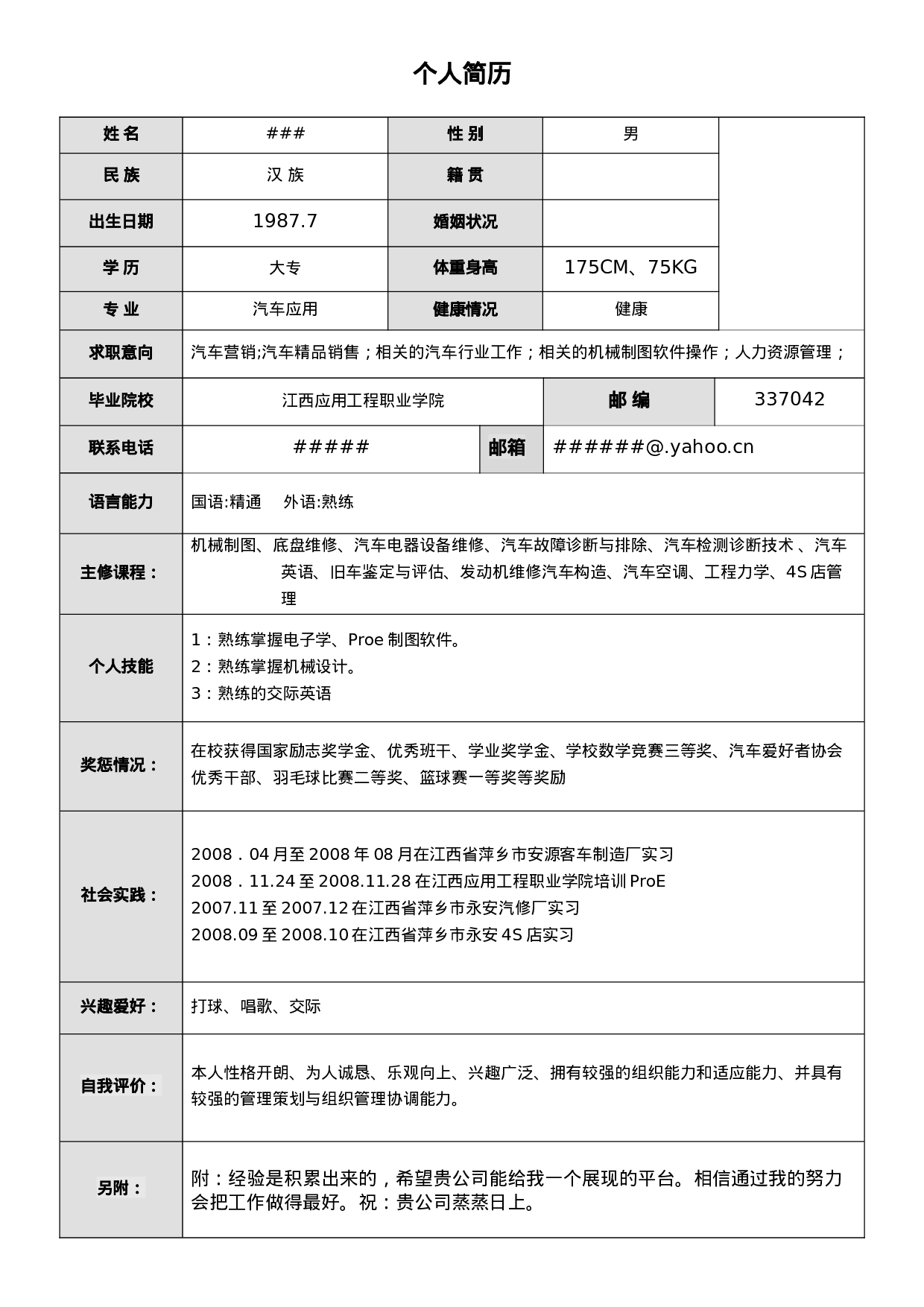 059.简明简历_表格式_适用于应届生_1页式_无内容_无封面.doc 第1页