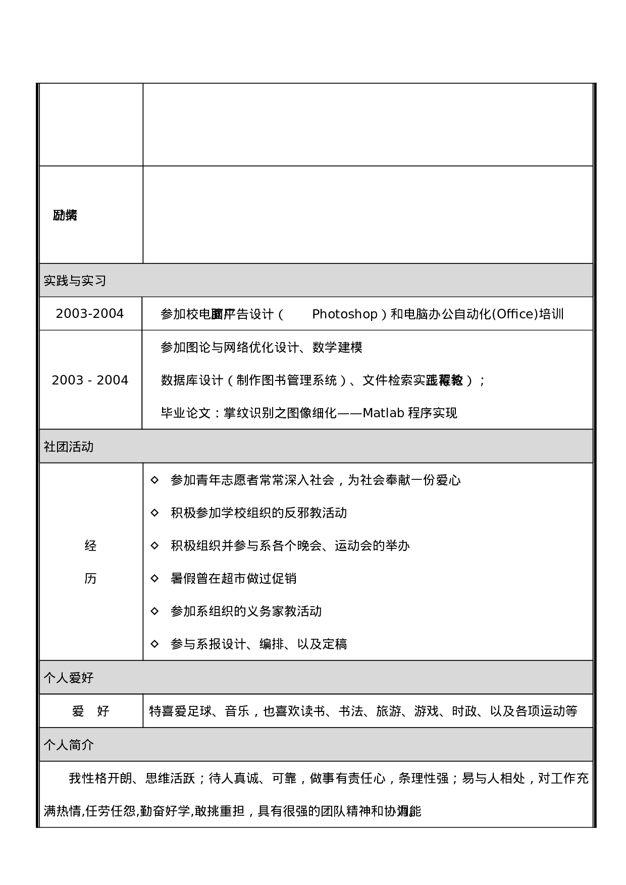 个人简历模板可直接编辑使用(10套).doc 第4页