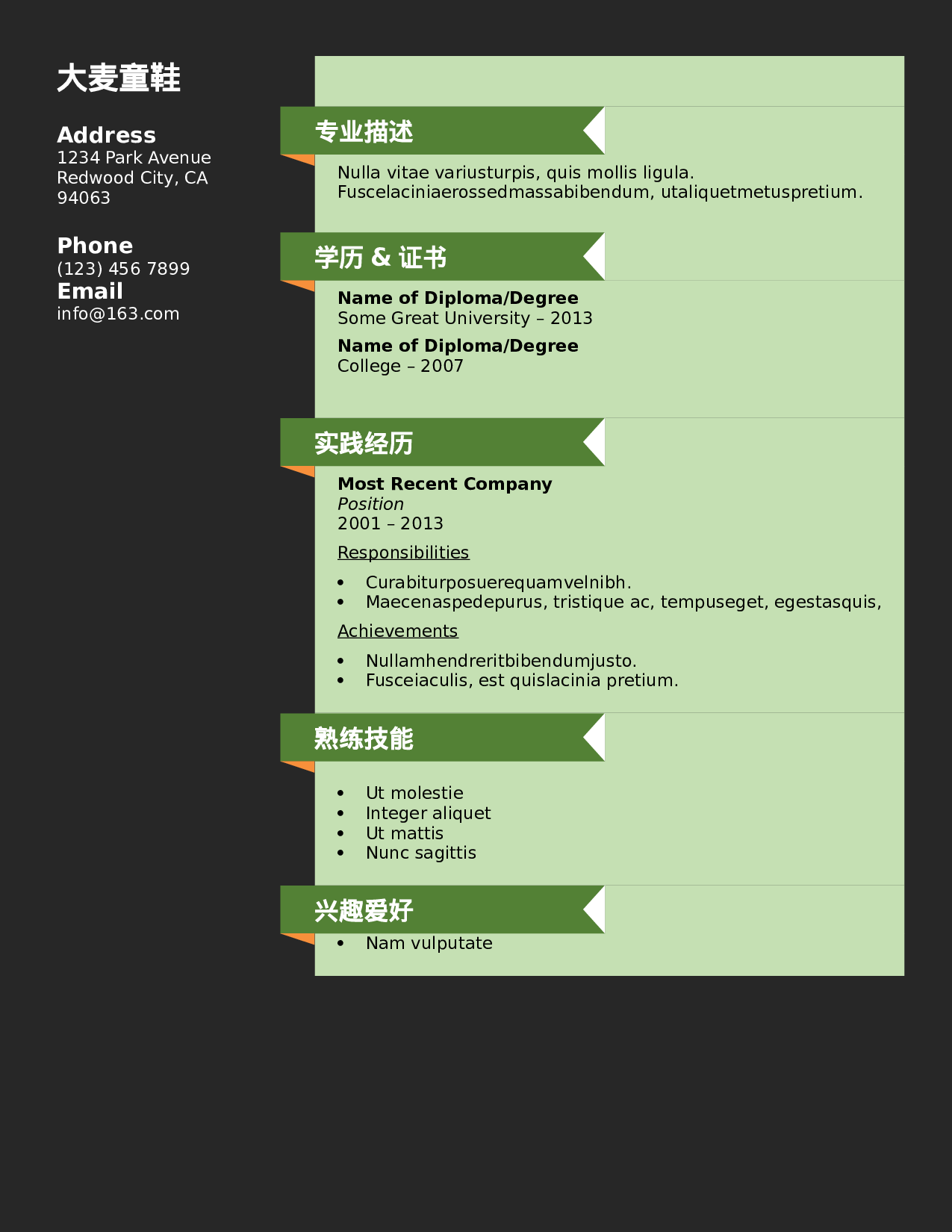 大麦精品参考简历_006.doc 第1页