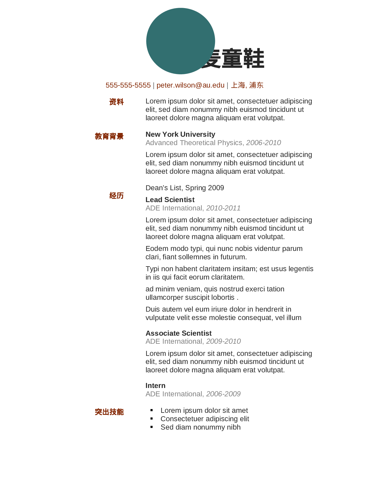 大麦精品参考简历_032.doc 第1页