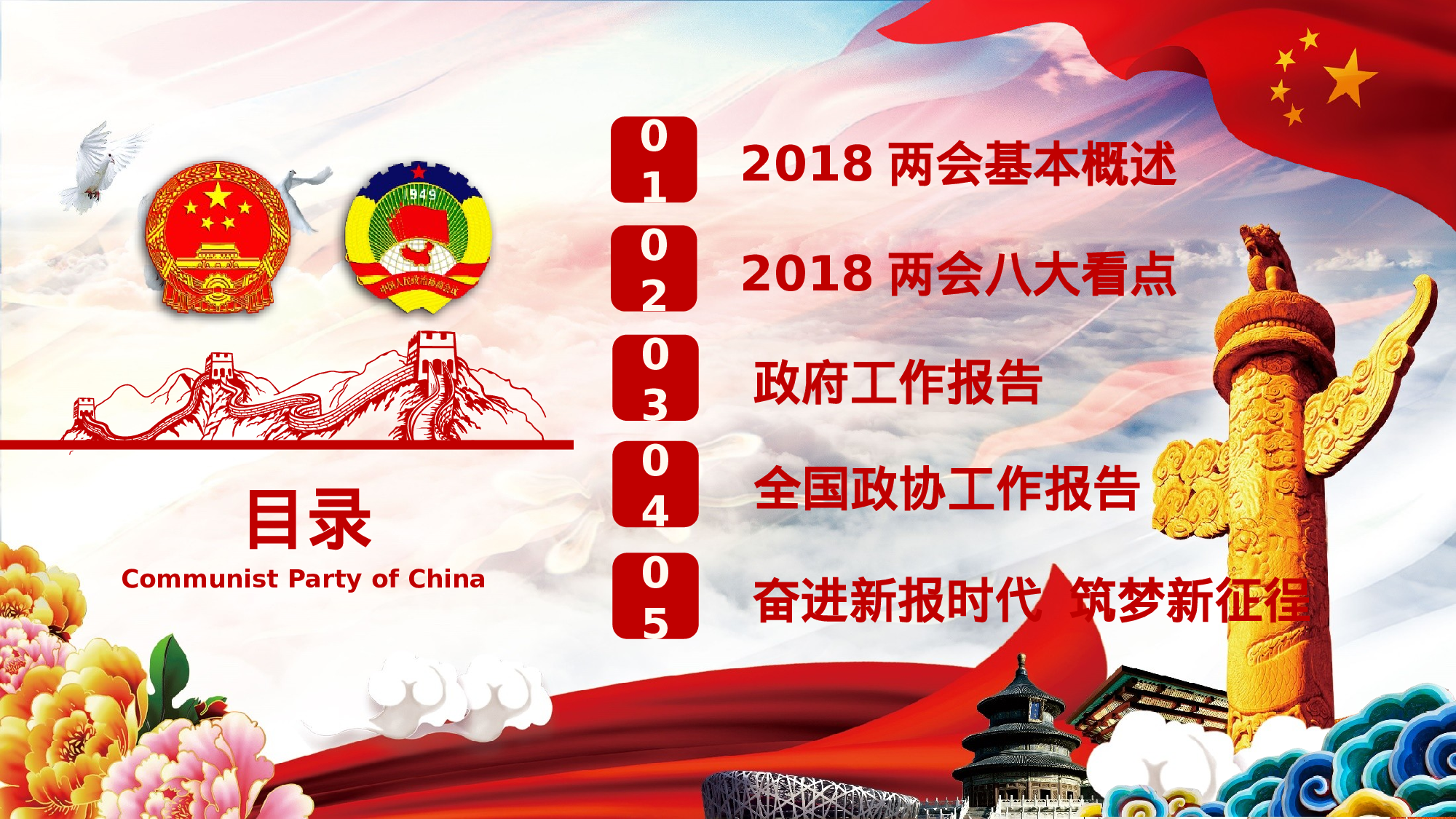 两会解读第一季PPT模板-LH032.pptx 第3页