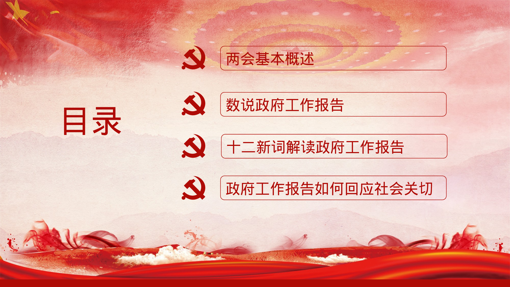 两会解读第一季PPT模板-LH008.pptx 第2页