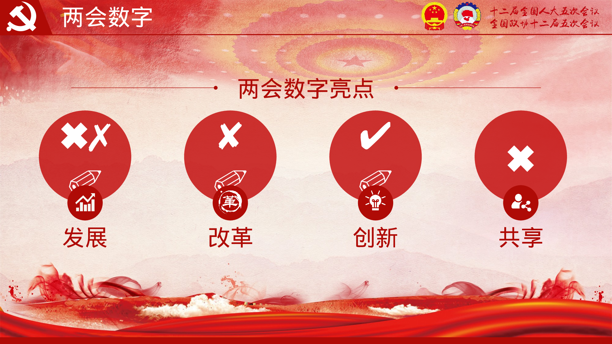 两会解读第一季PPT模板-LH008.pptx 第6页