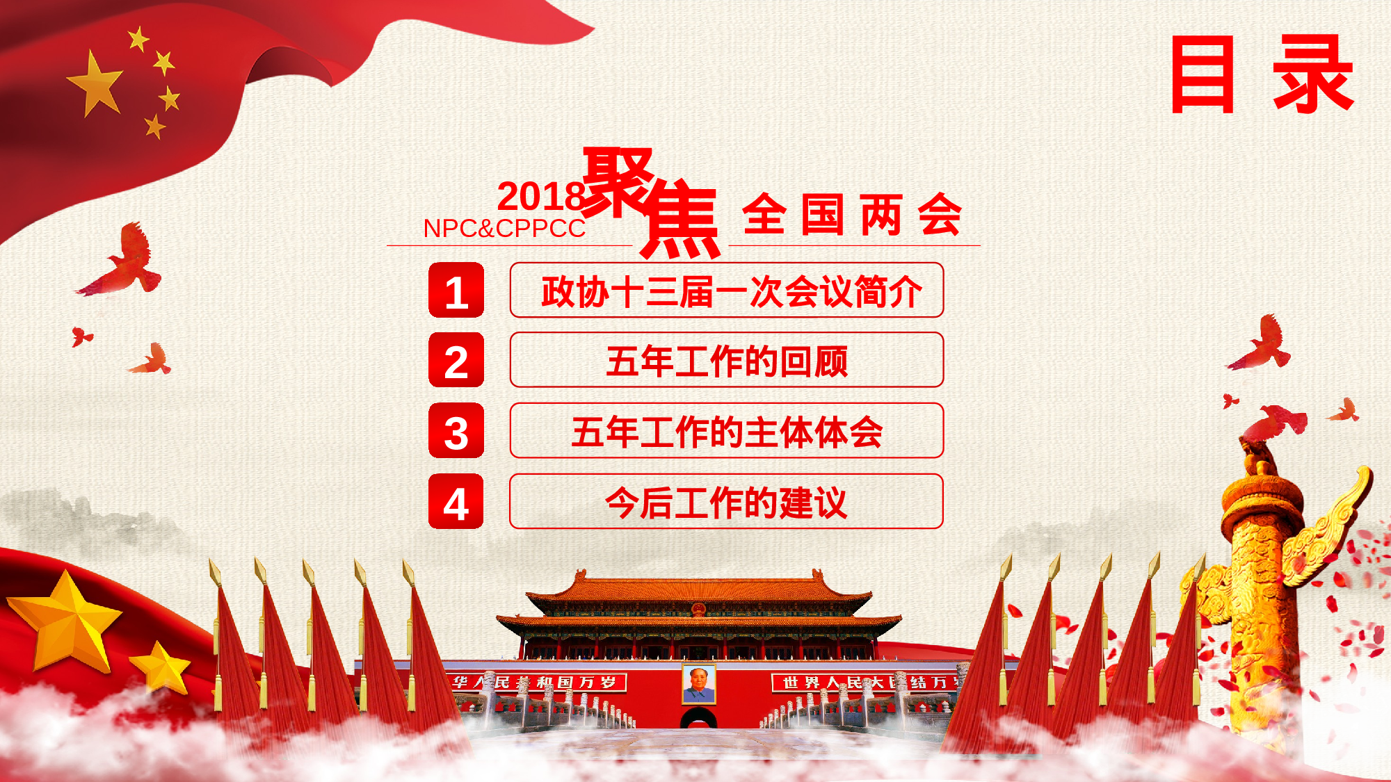 两会解读第一季PPT模板-LH015.pptx 第3页