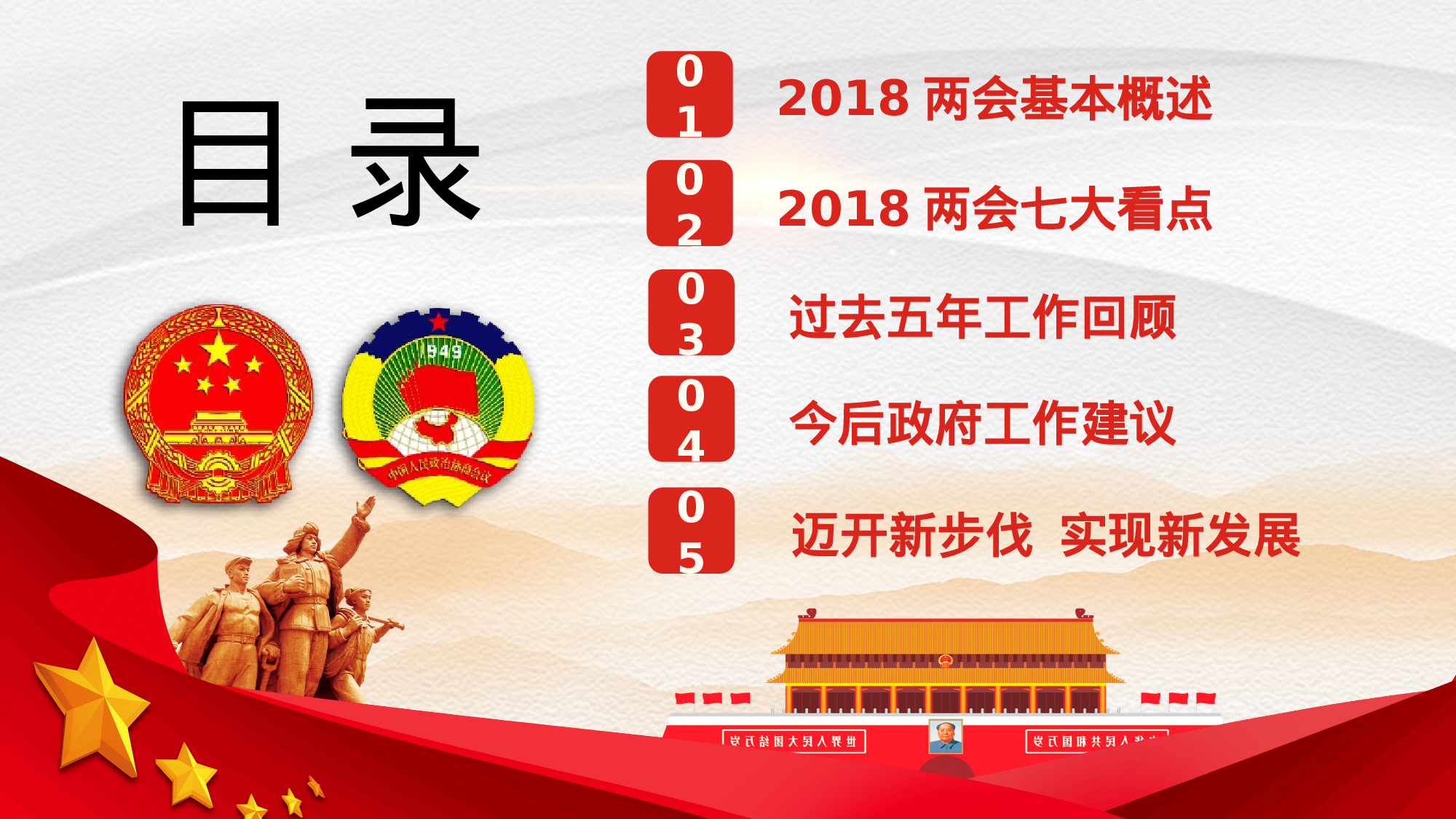 两会解读第一季PPT模板-LH020.pptx 第3页