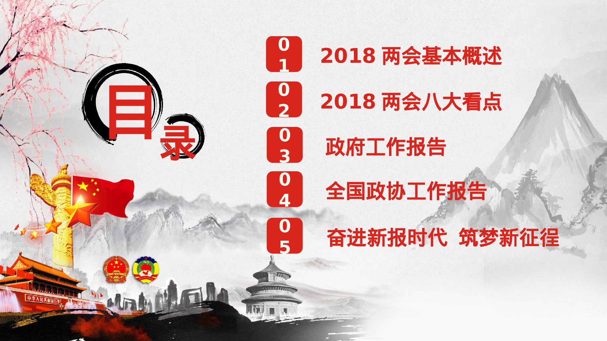 两会解读第一季PPT模板-LH031.pptx 第3页