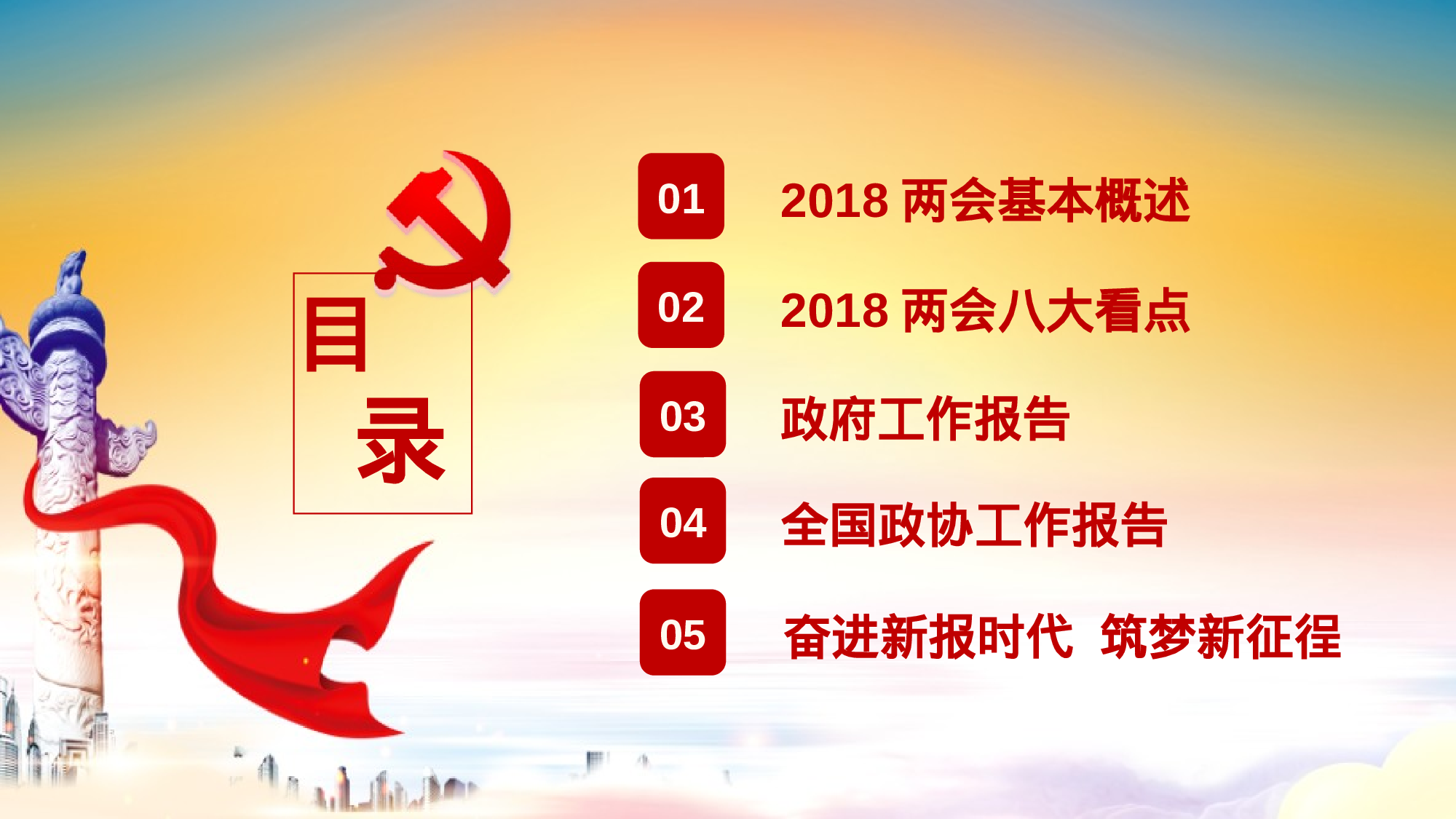 两会解读第一季PPT模板-LH037.pptx 第3页