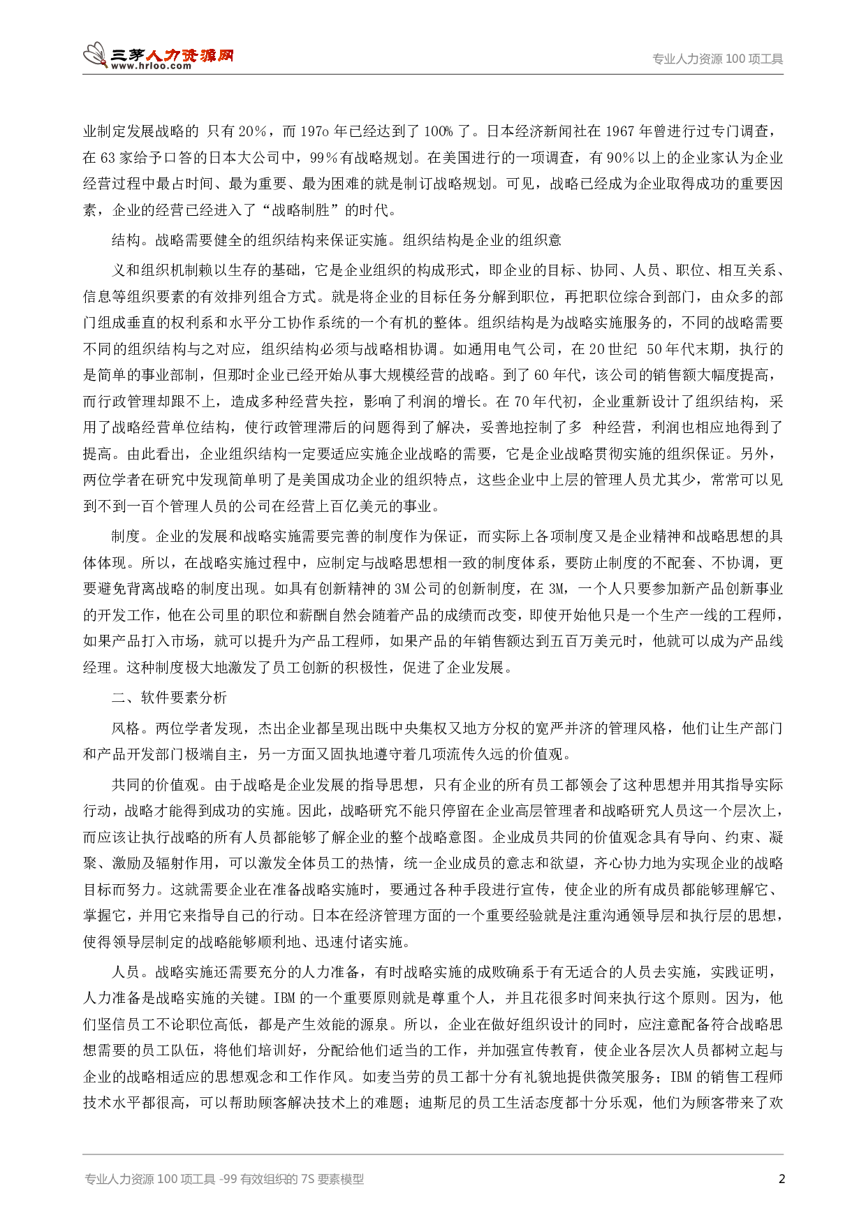 专业人力资源100项工具-99有效组织的7S要素模型.pdf 第2页