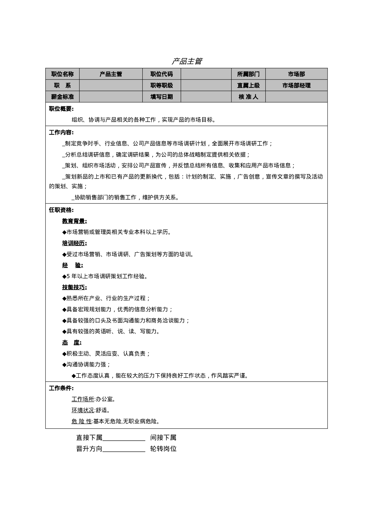 产品主管岗位职责.doc 第1页