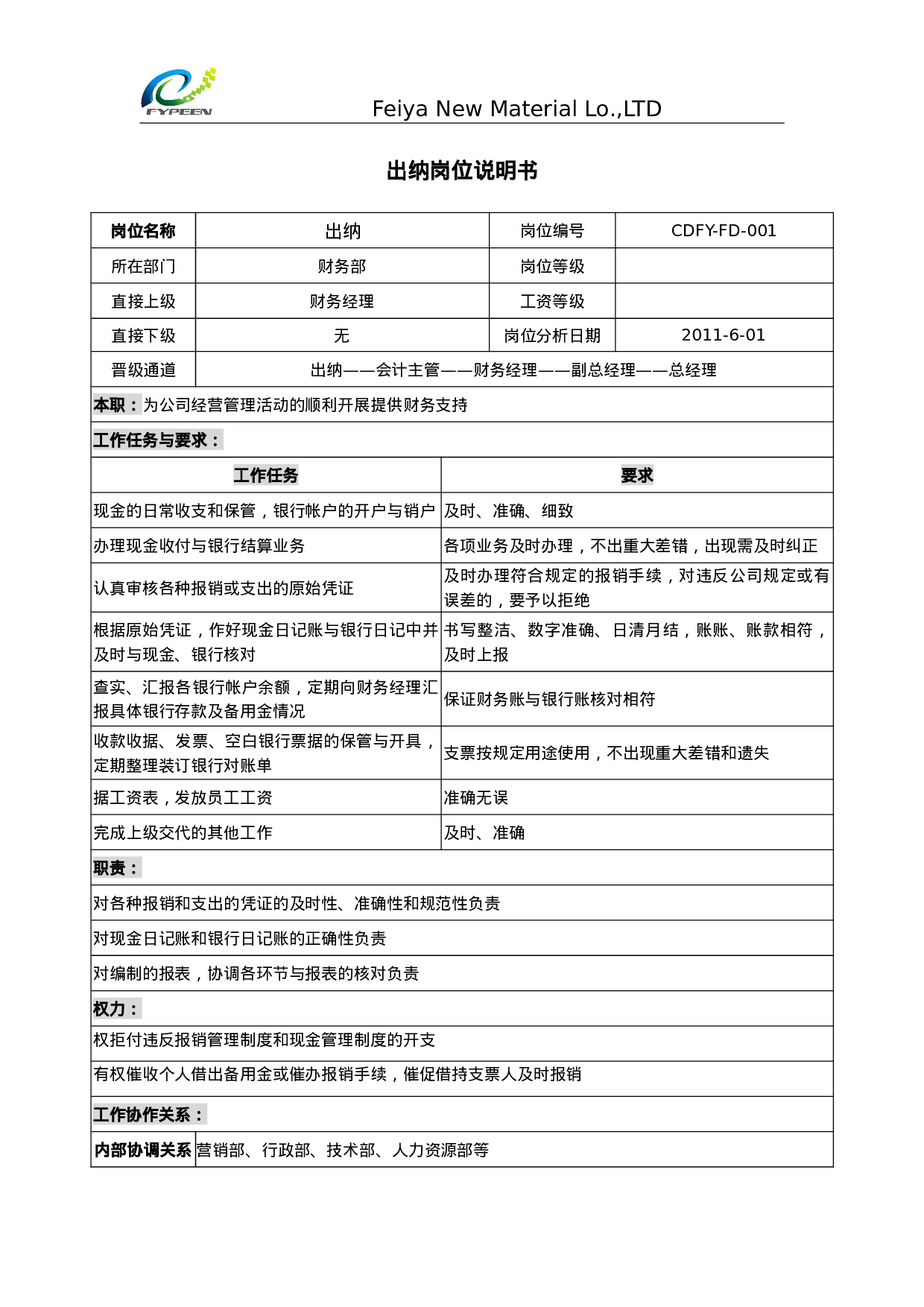 出纳岗位说明书.doc 第1页