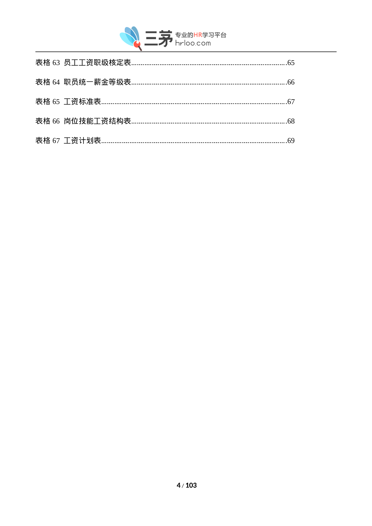 67个企业薪酬设计常用表格汇总（经典表格模板，拿来即用）.doc 第4页