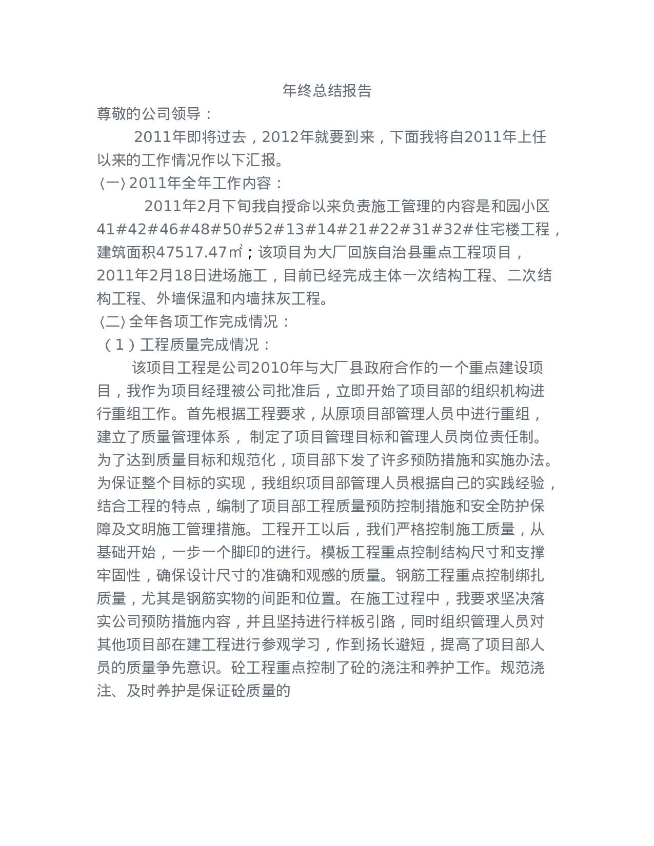 项目经理年终总结报告.doc 第1页