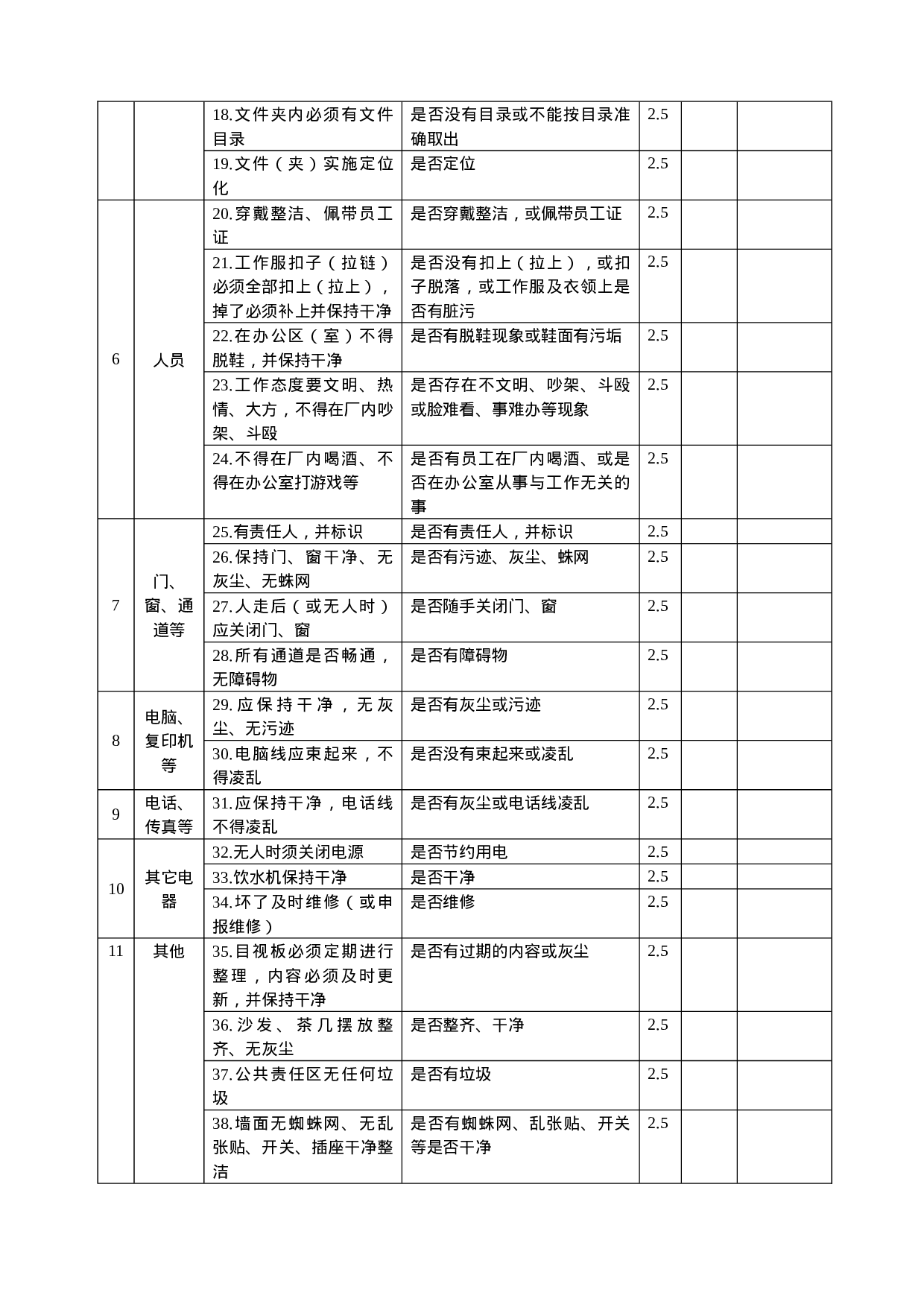 03-办公室5S检查表模板.doc 第2页