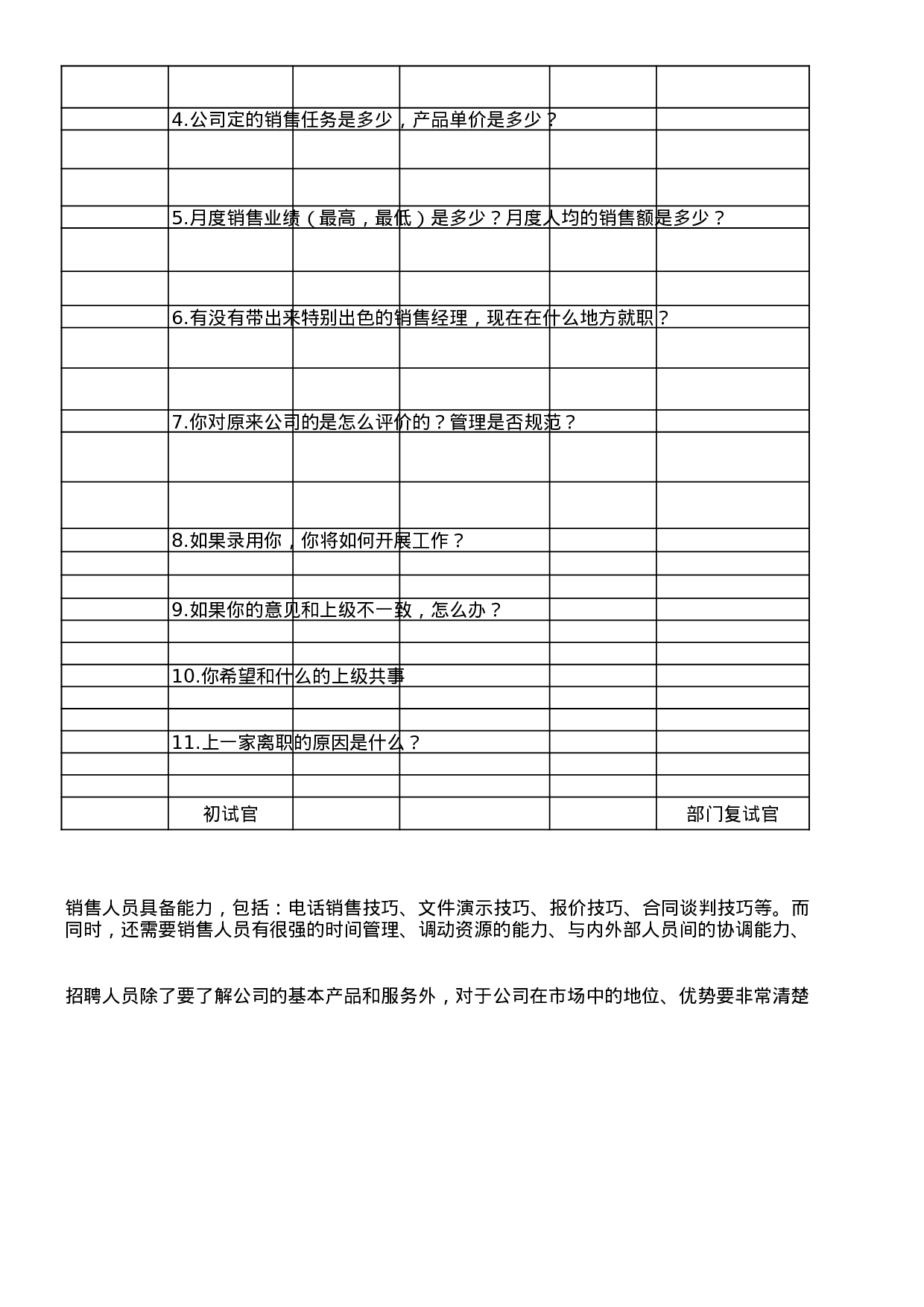 1-销售面试题.xls 第2页