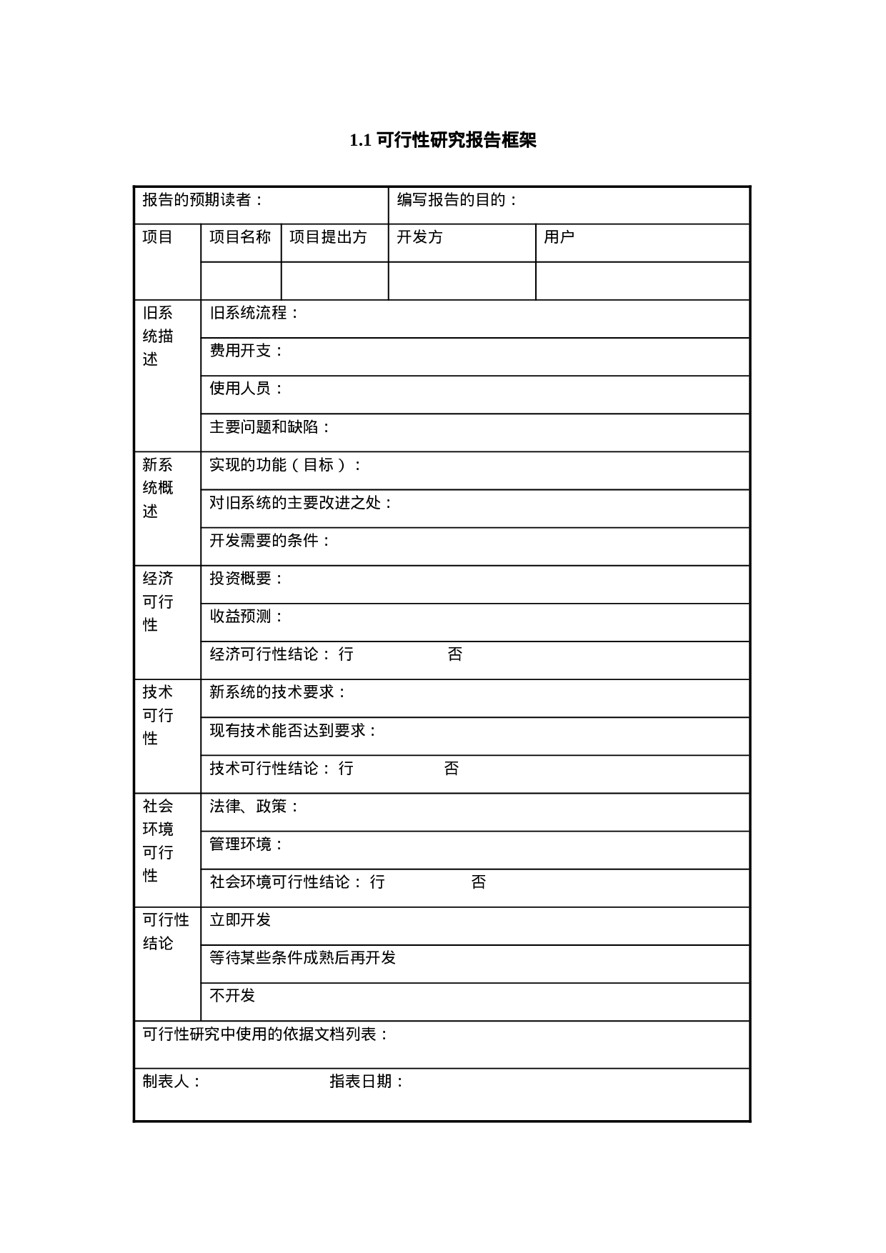 1.1 可行性研究报告框架.doc 第1页