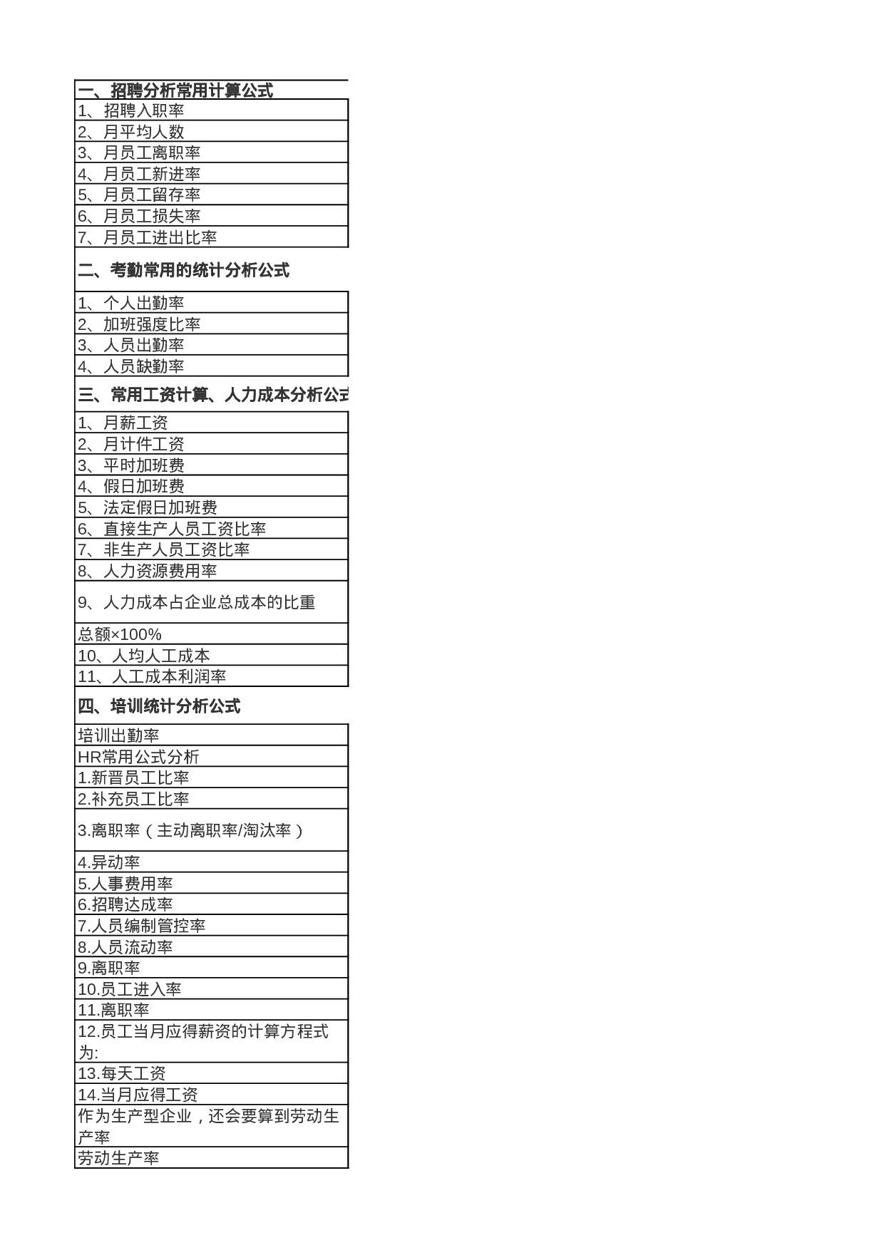HR各类统计公式.xls 第3页