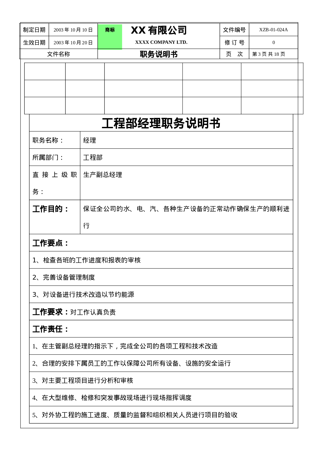 工程部职务说明书.doc 第3页