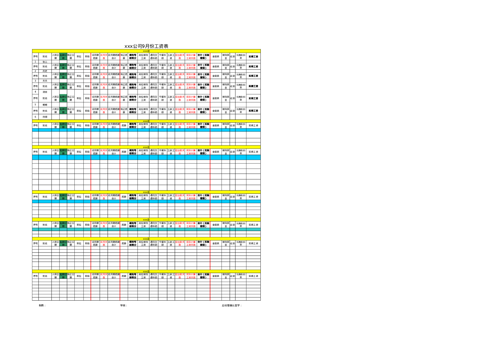 工资表.xlsx 第1页