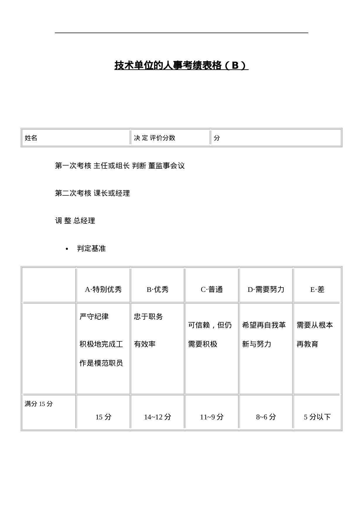 技术单位的人事考绩表格（B）.doc 第1页