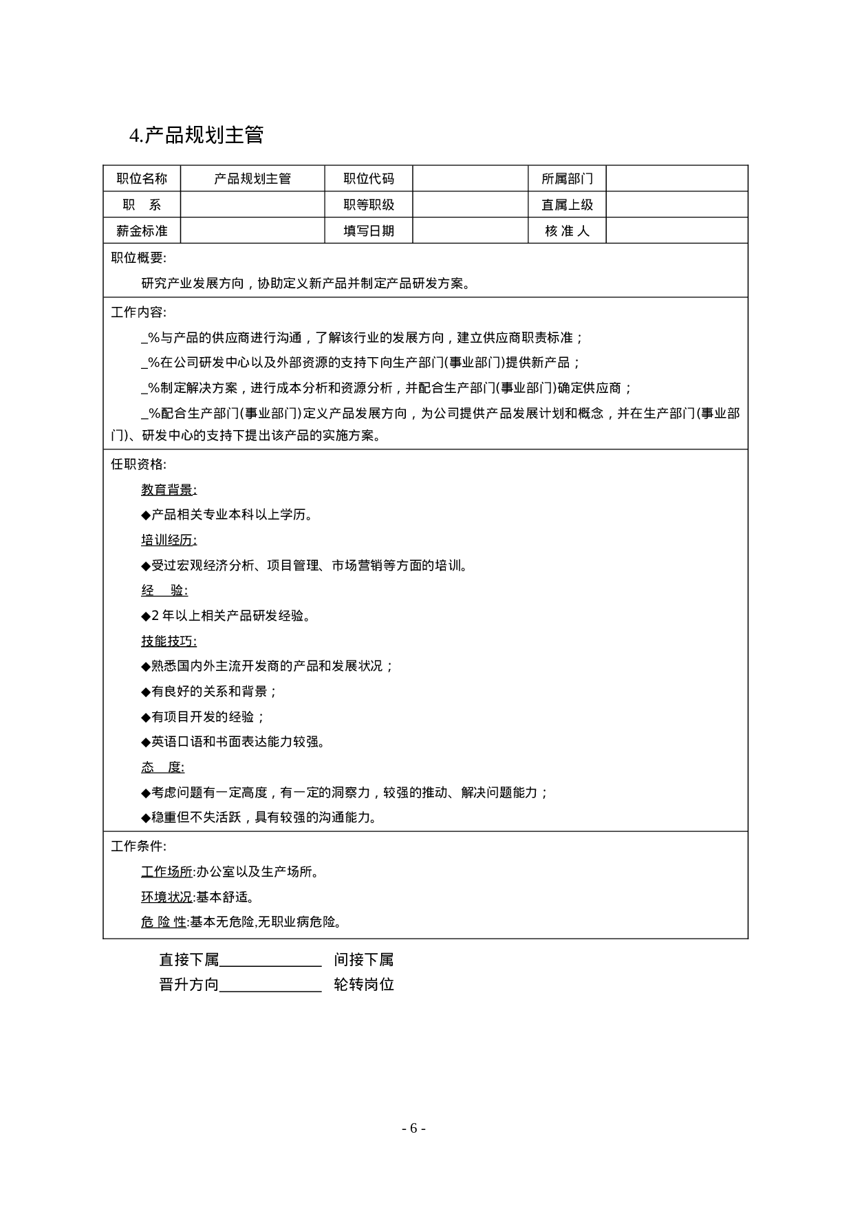 职位说明书范本大全（61页）.docx 第6页