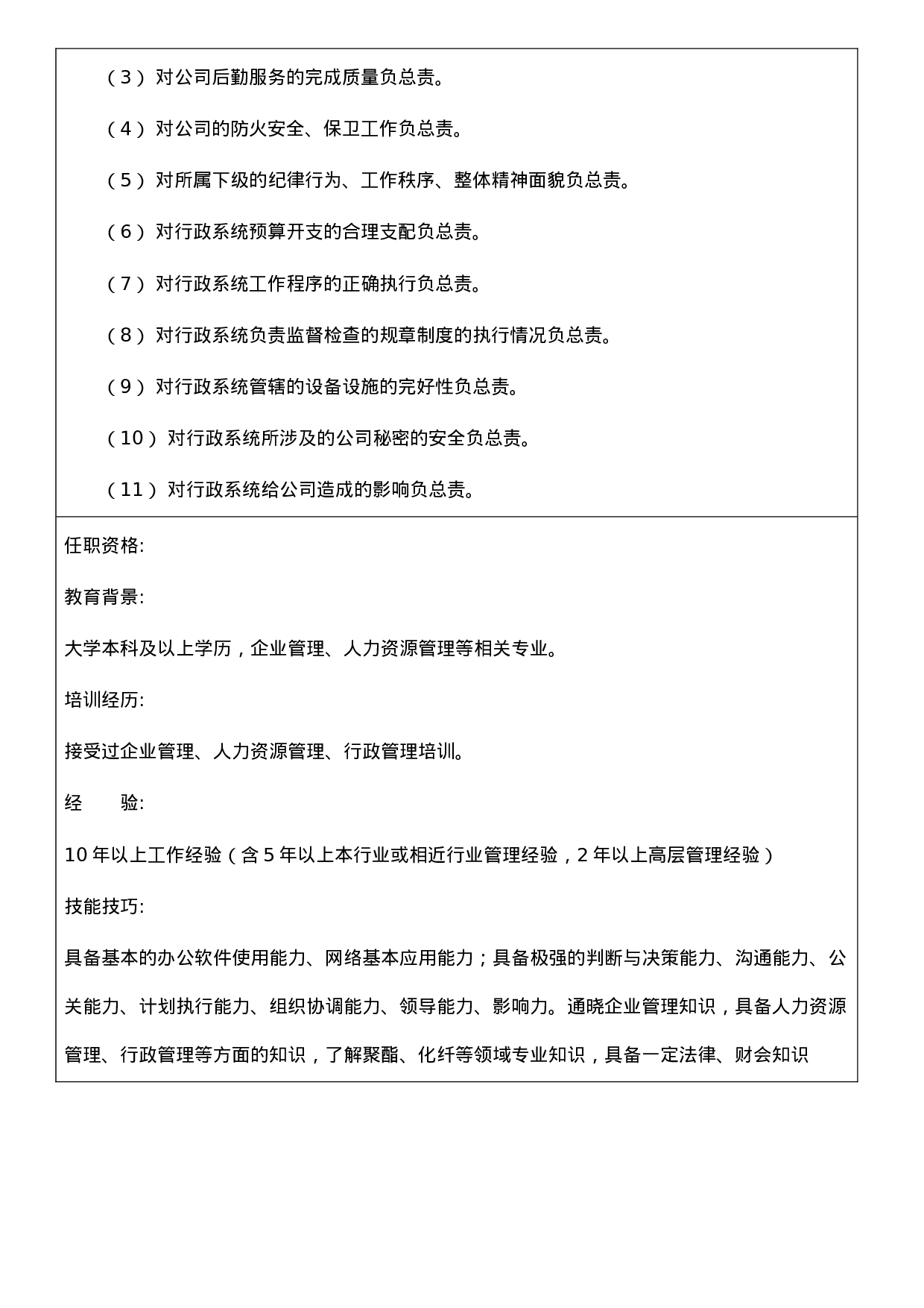行政总监岗位说明书.doc 第5页