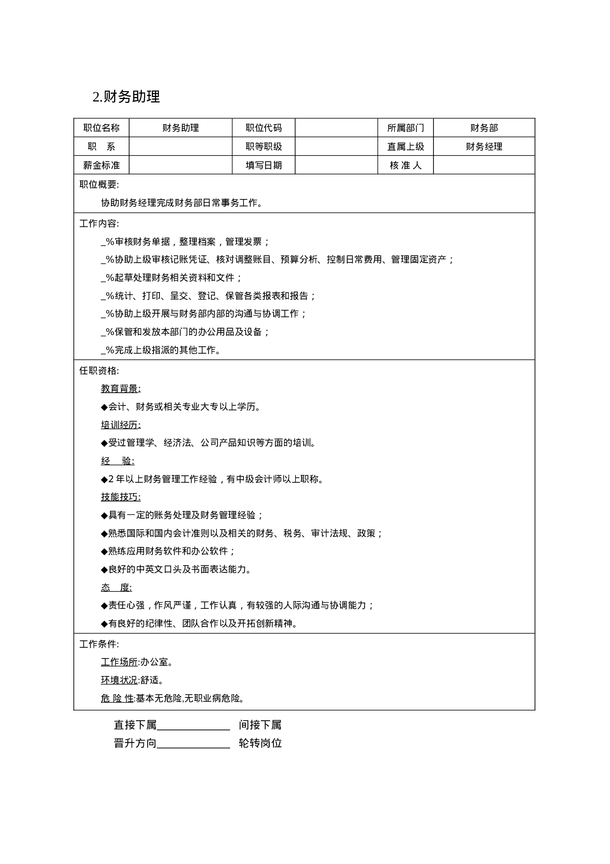 财务会计岗位说明书.docx 第4页