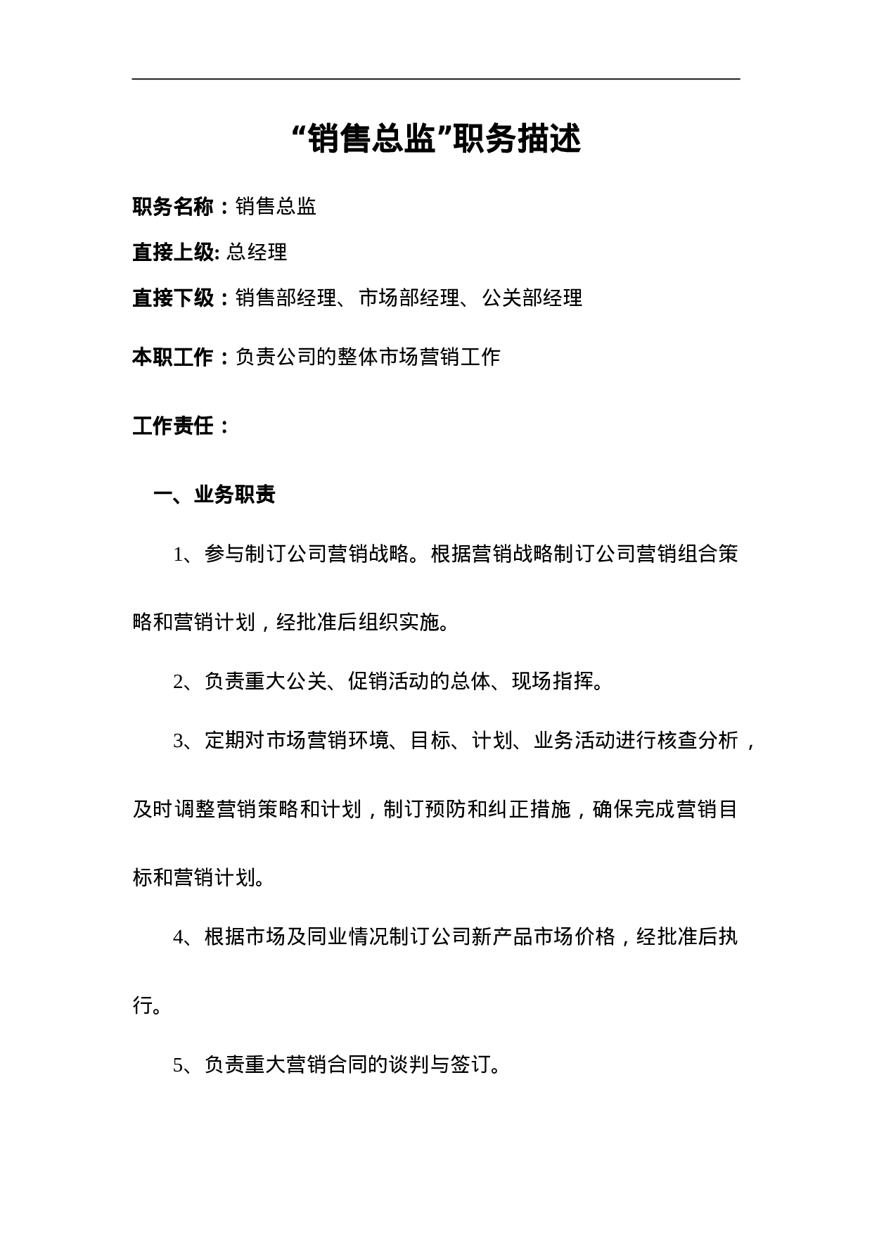 销售总监职能说明书.doc 第1页