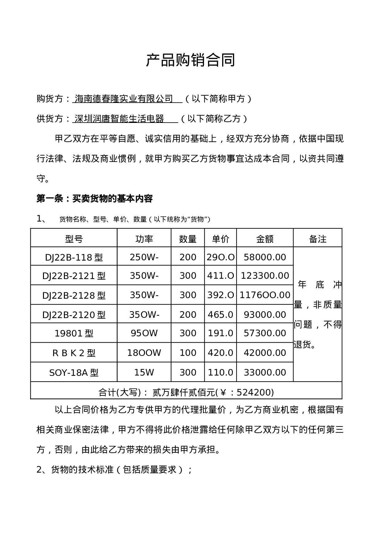 产品购销合同.doc 第1页