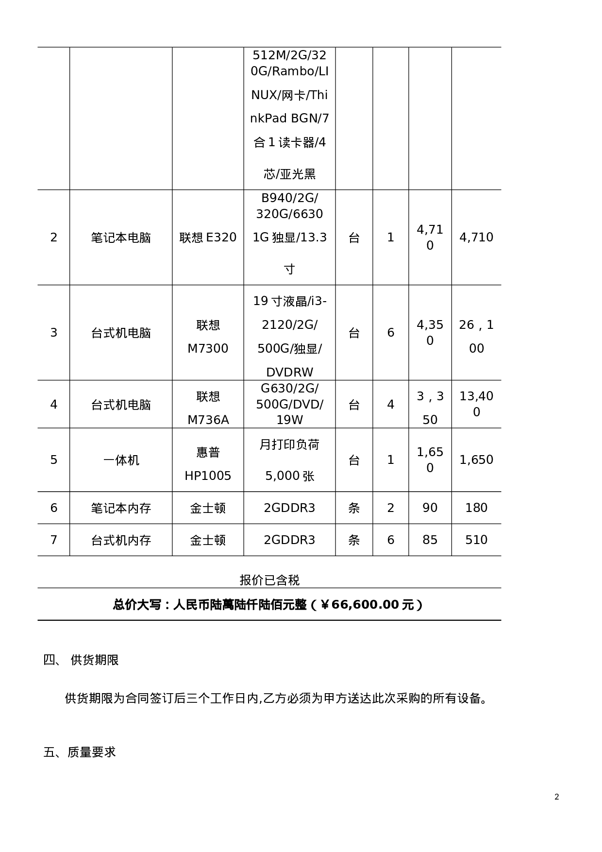 电脑及办公设备采购合同(1).doc 第2页