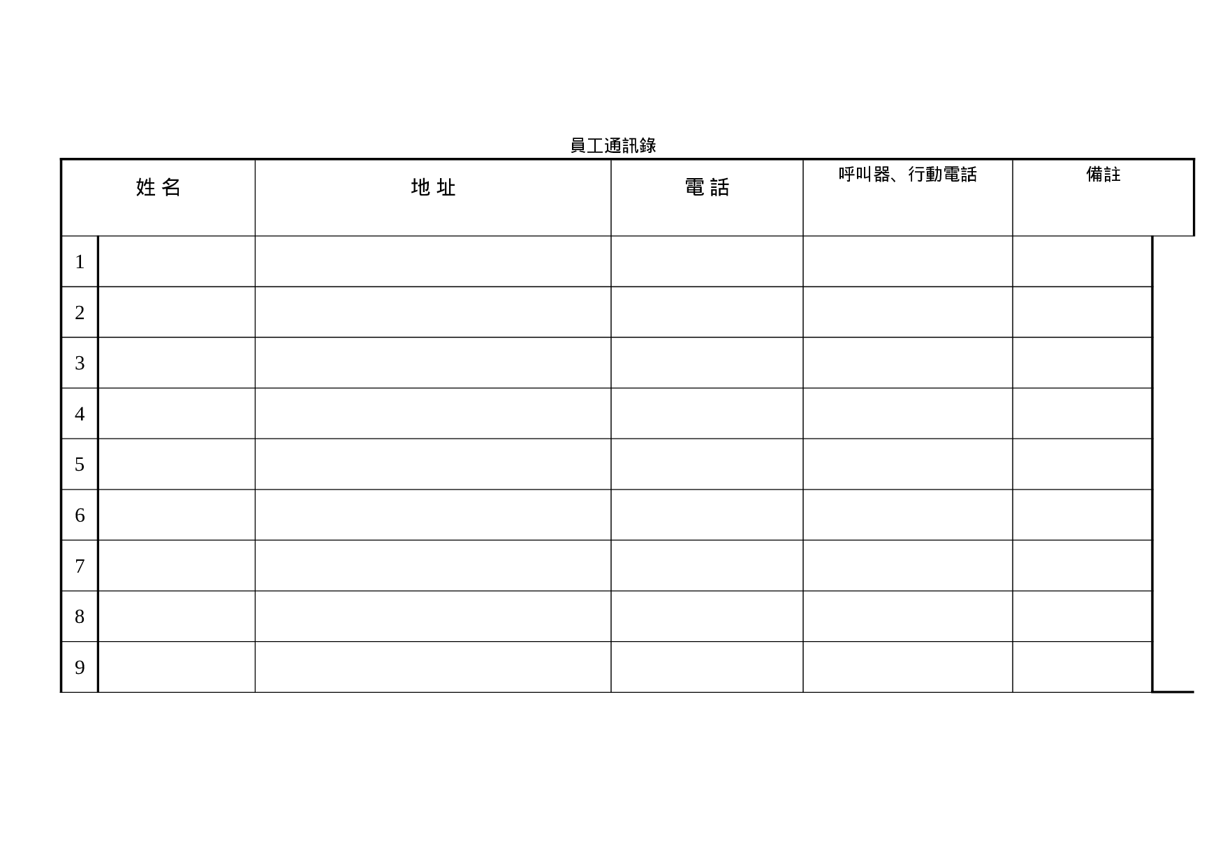 员工通讯录.doc 第1页