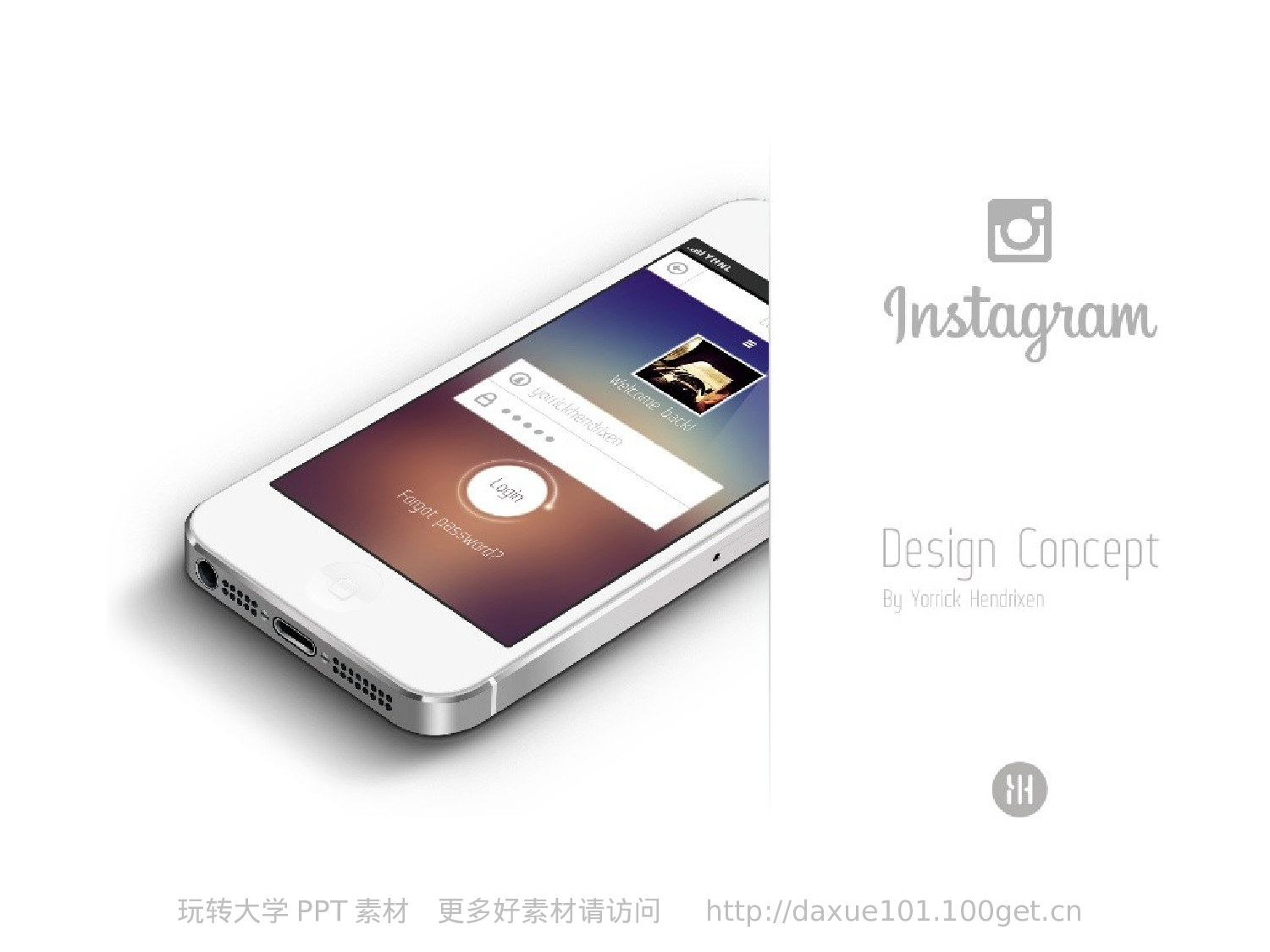 10.PPT高档模板-ios7扁平化风格PPT作品《Instagram design concept》.ppt 第1页