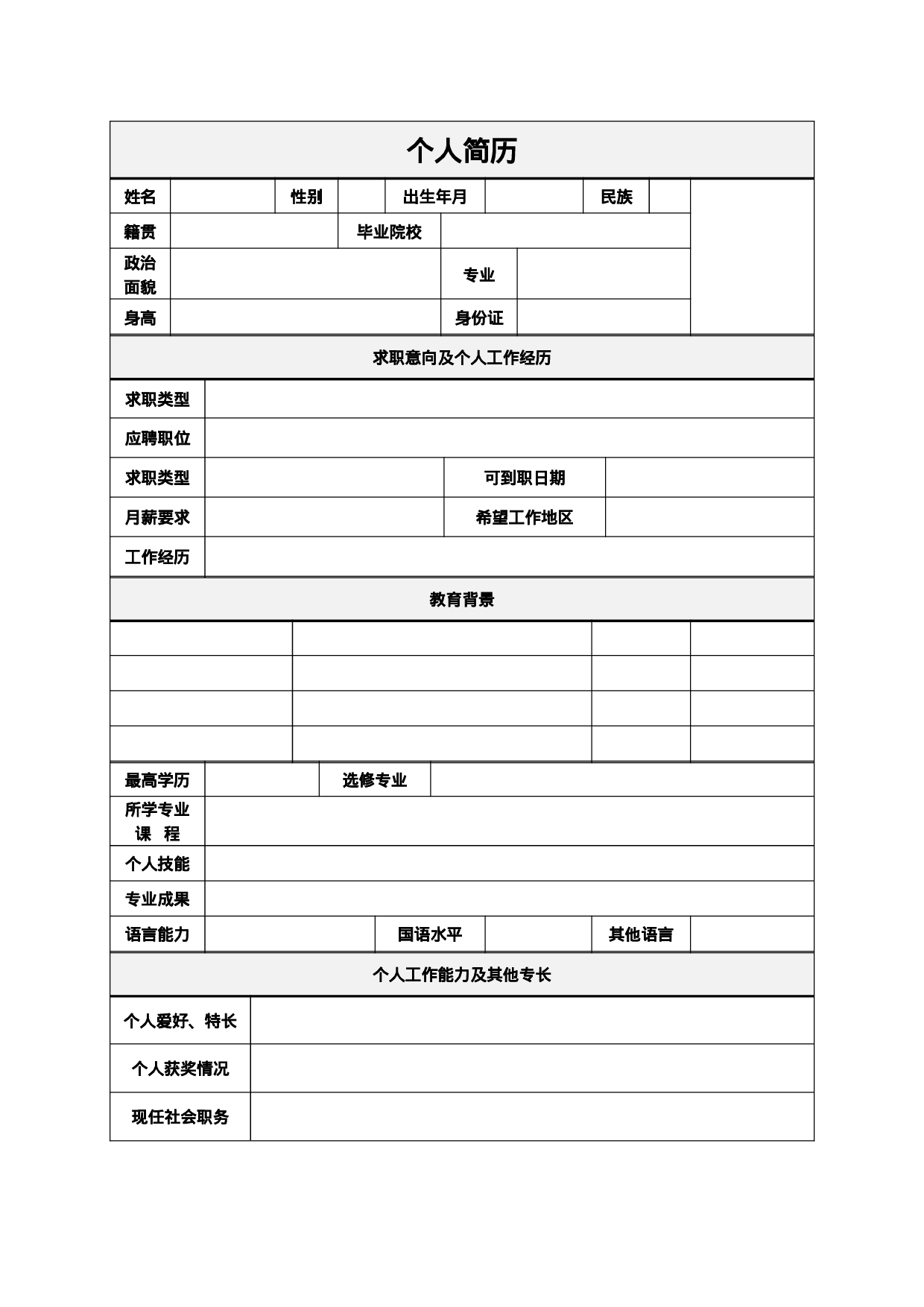 简历128.职场魔方_表格式_适用于应届生_2页式_无内容_有封面707.doc 第2页