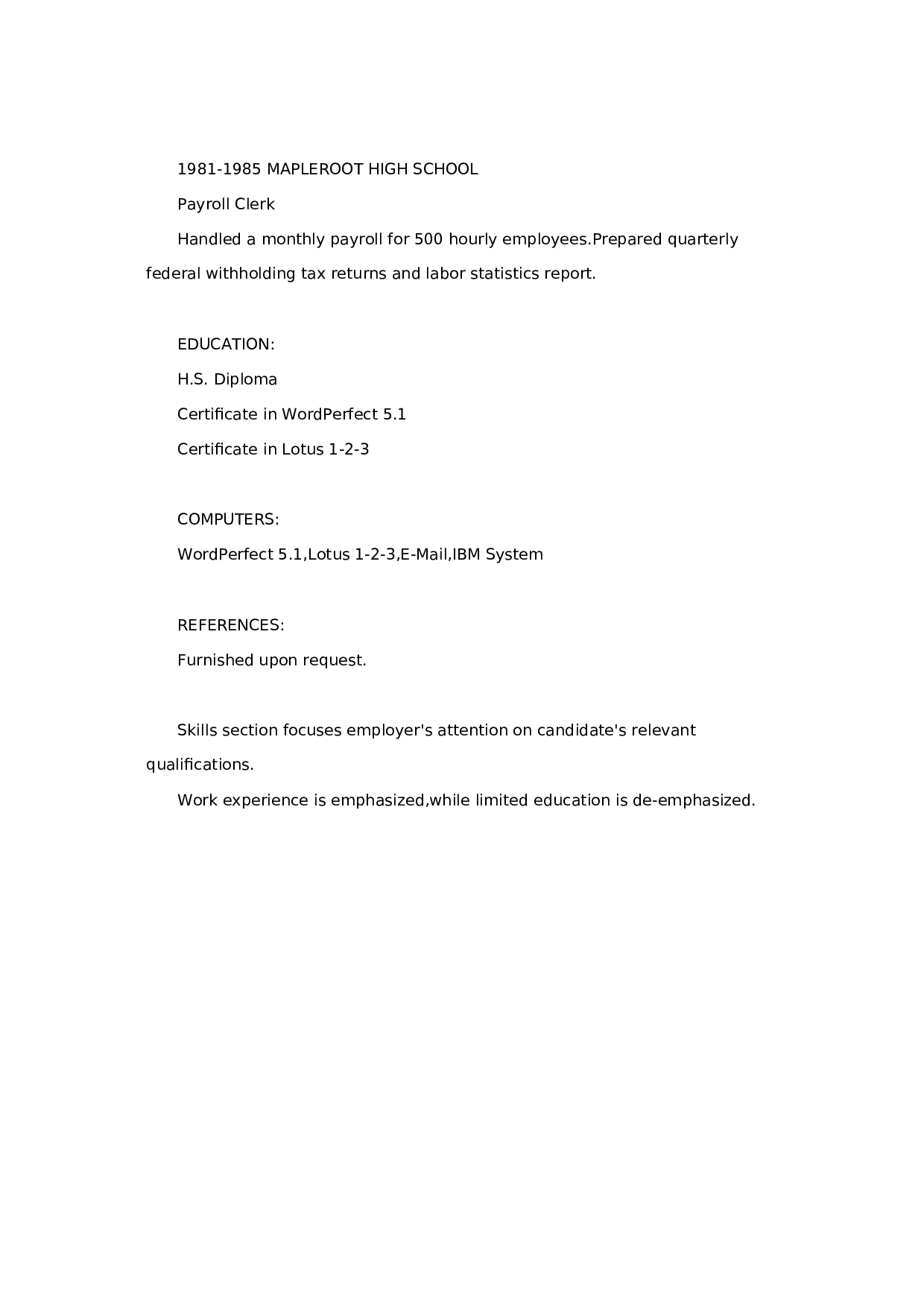 英文简历（办公室文员）GENERAL OFFICE CLERK.doc 第2页