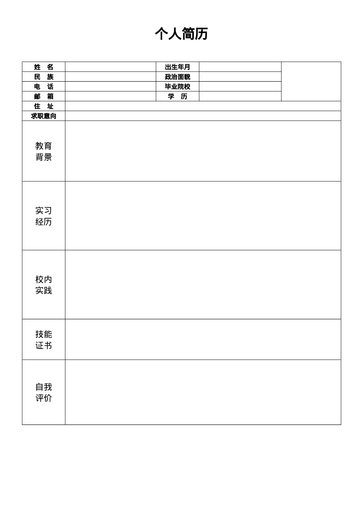 表格简历设计591.doc 第1页