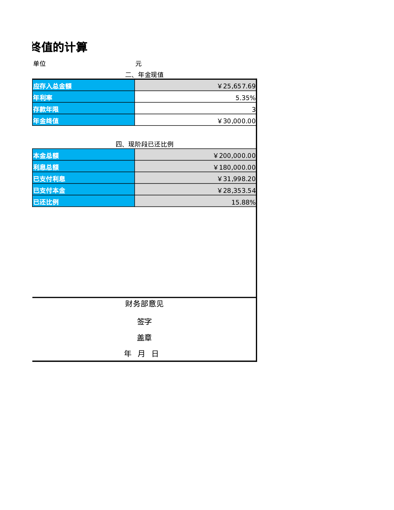 先付年现金值与终值计算.xlsx 第2页