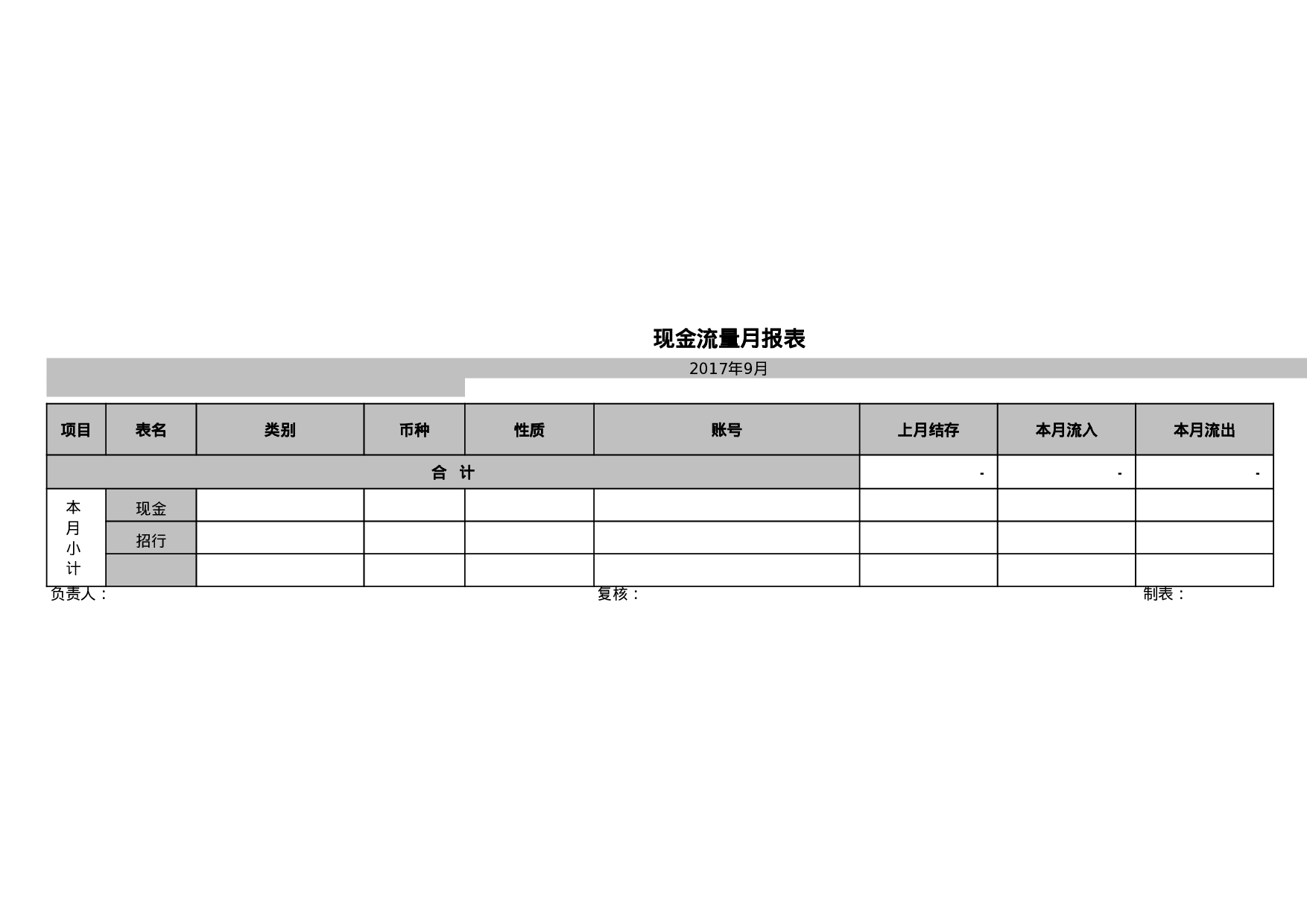 出纳日报表.xls 第1页