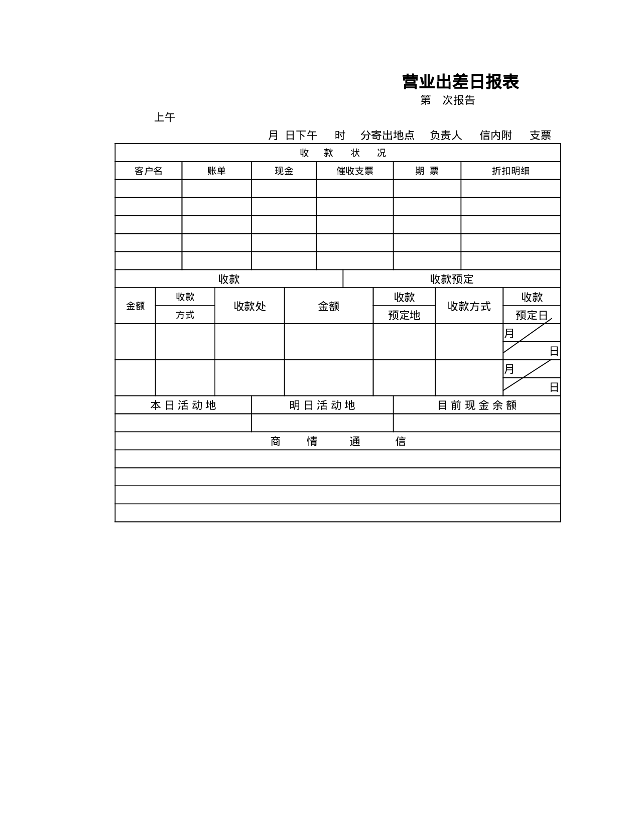 营业出差日报表.xlsx 第1页