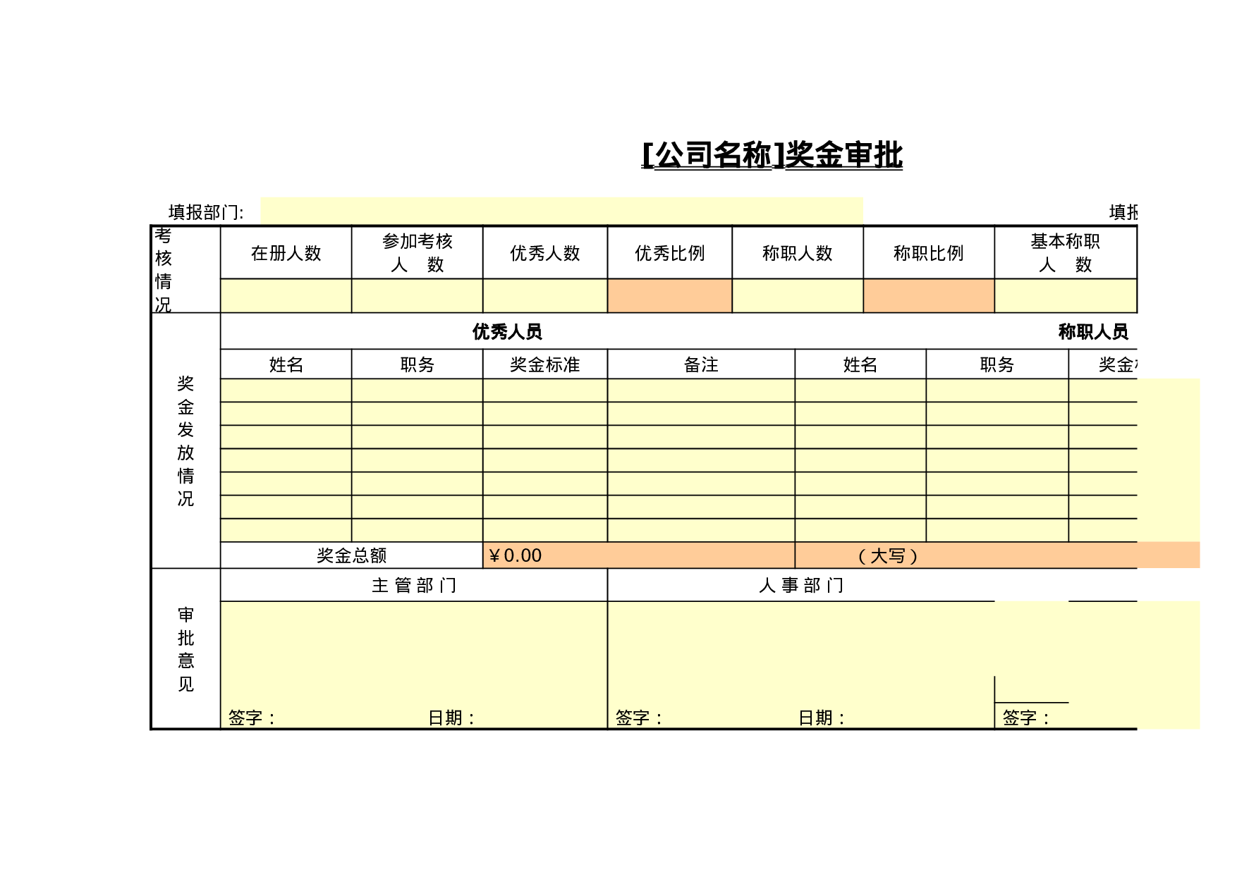 奖金审批.xls 第1页