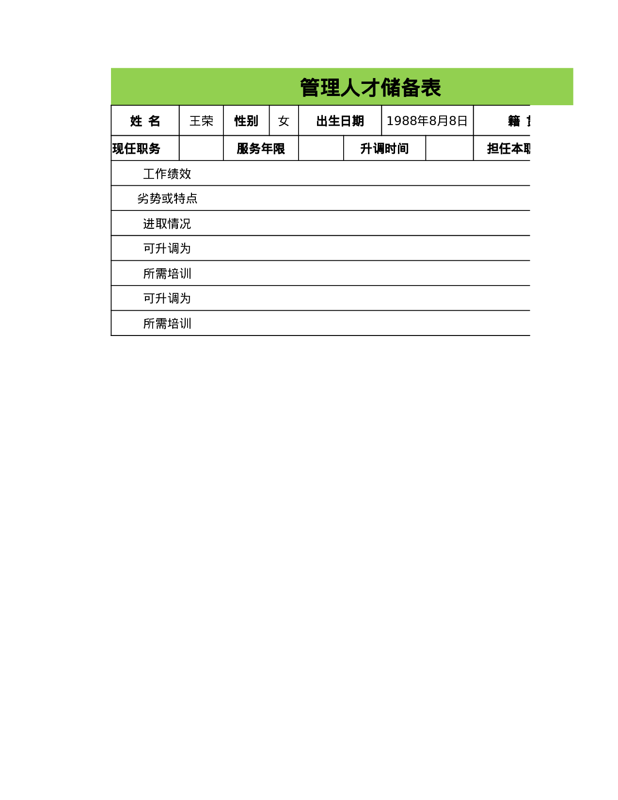 管理人才储备表.xlsx 第1页