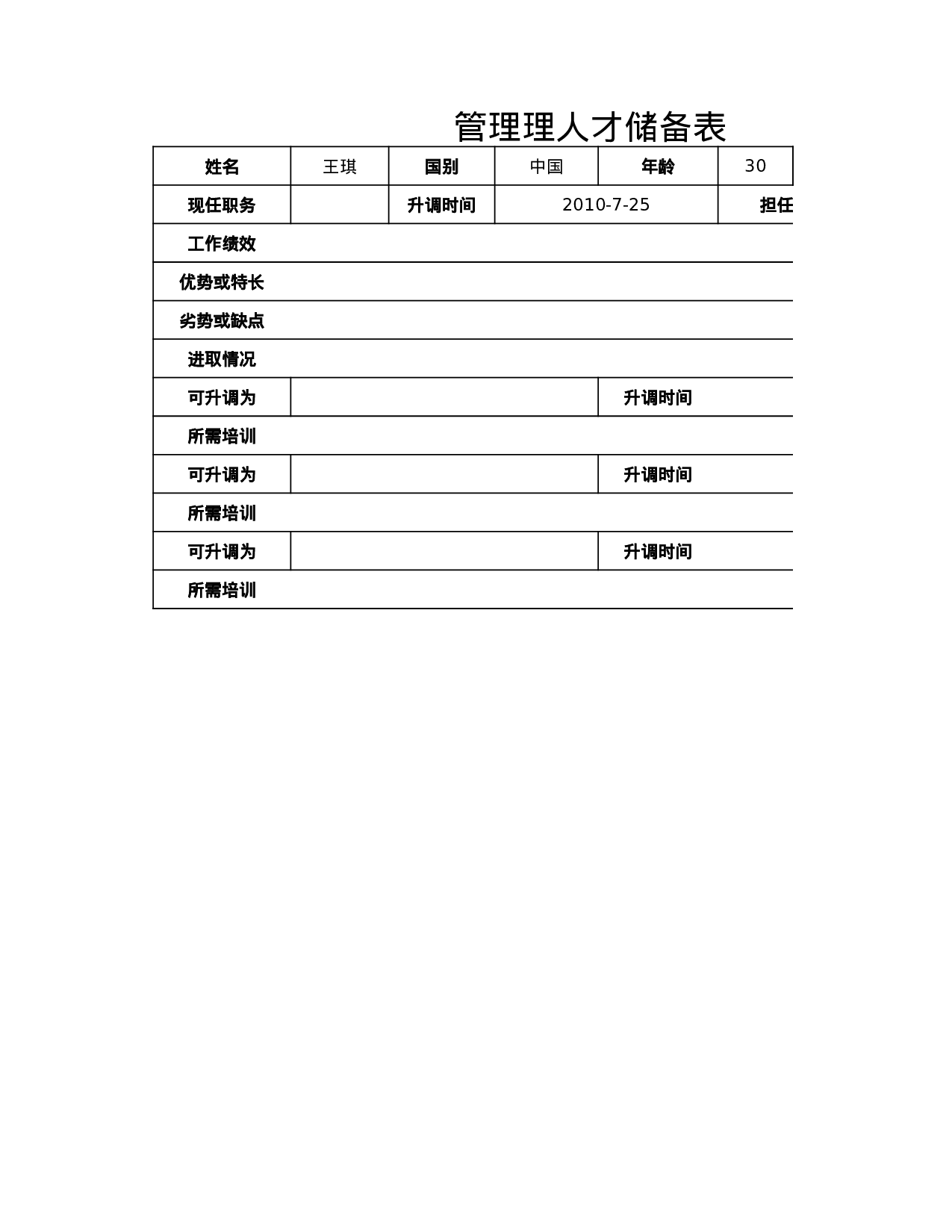 管理理人才储备表.xlsx 第1页