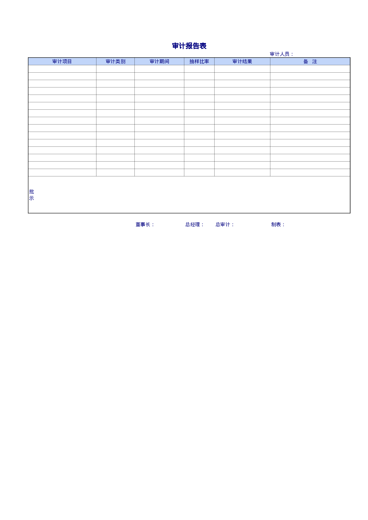 公司审计表报告单.xls 第1页