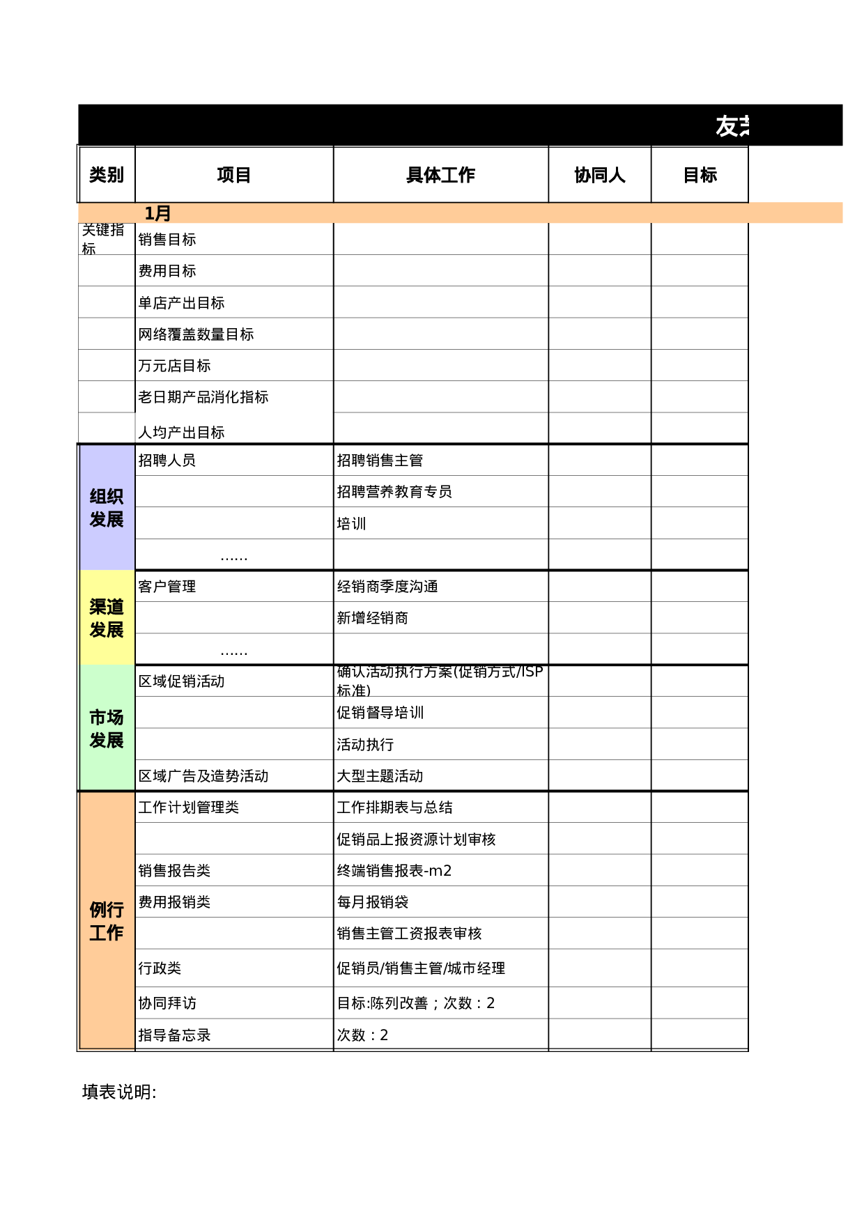 分公司总经理月度工作排期表.xls 第2页