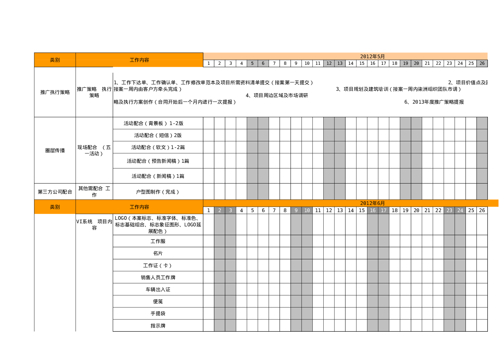 项目工作排期表.xls 第1页