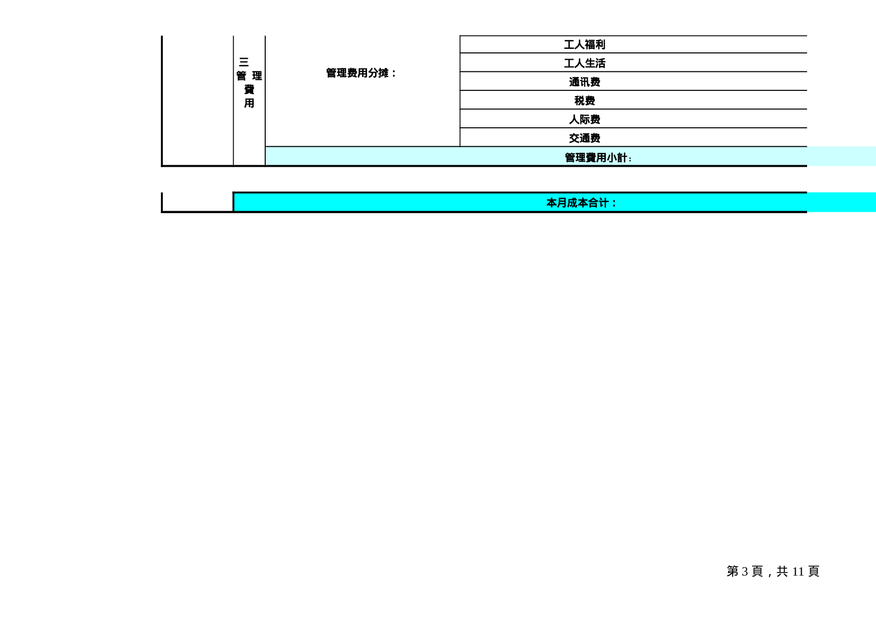 成本核算格式.xls 第3页