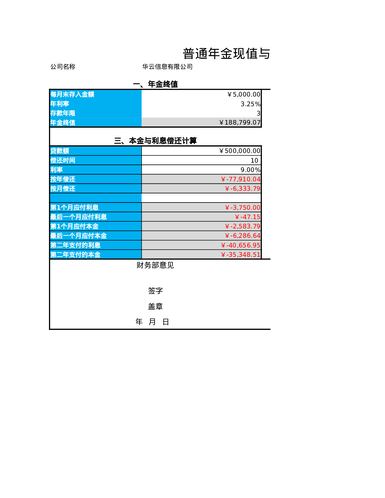 普通年金现值与终值计算表.xlsx 第1页