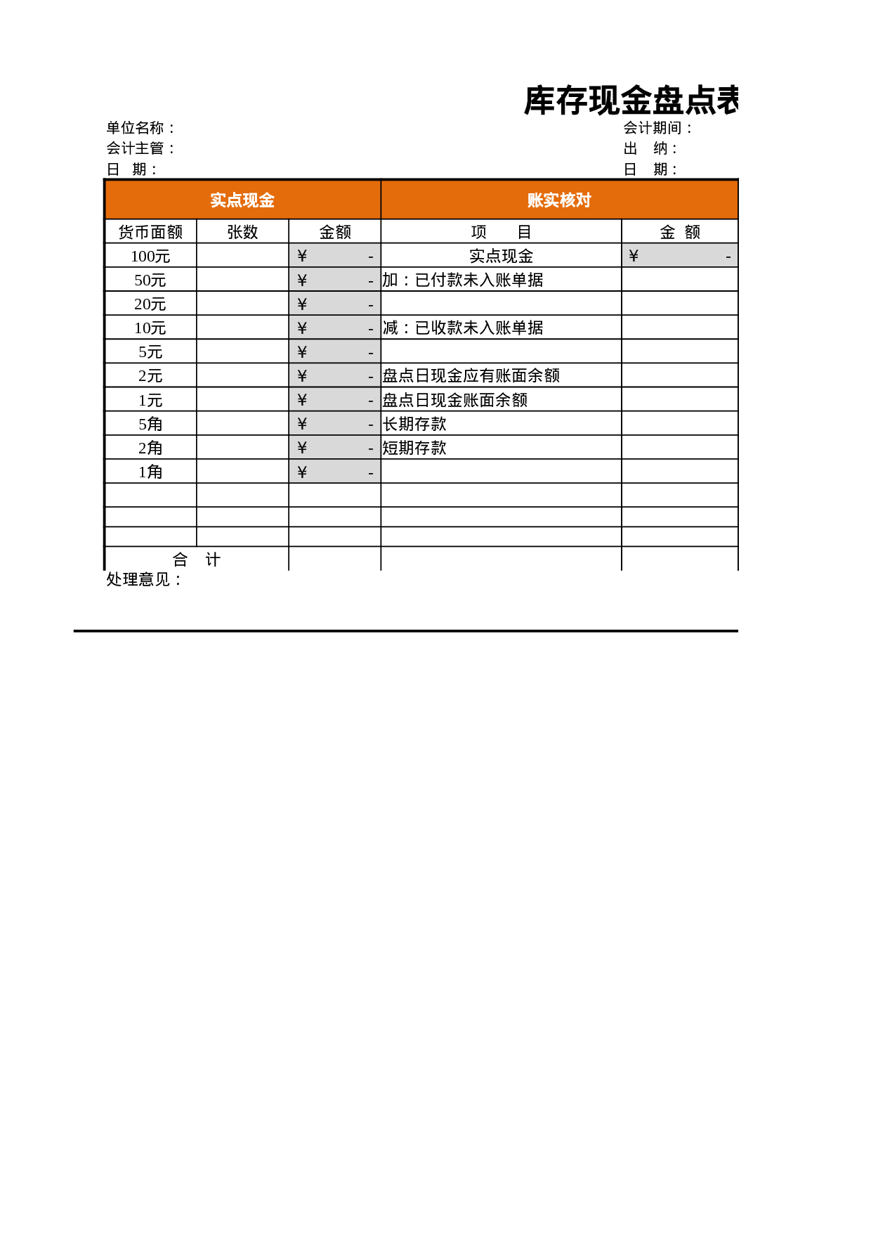 零用金报销清单.xlsx 第1页
