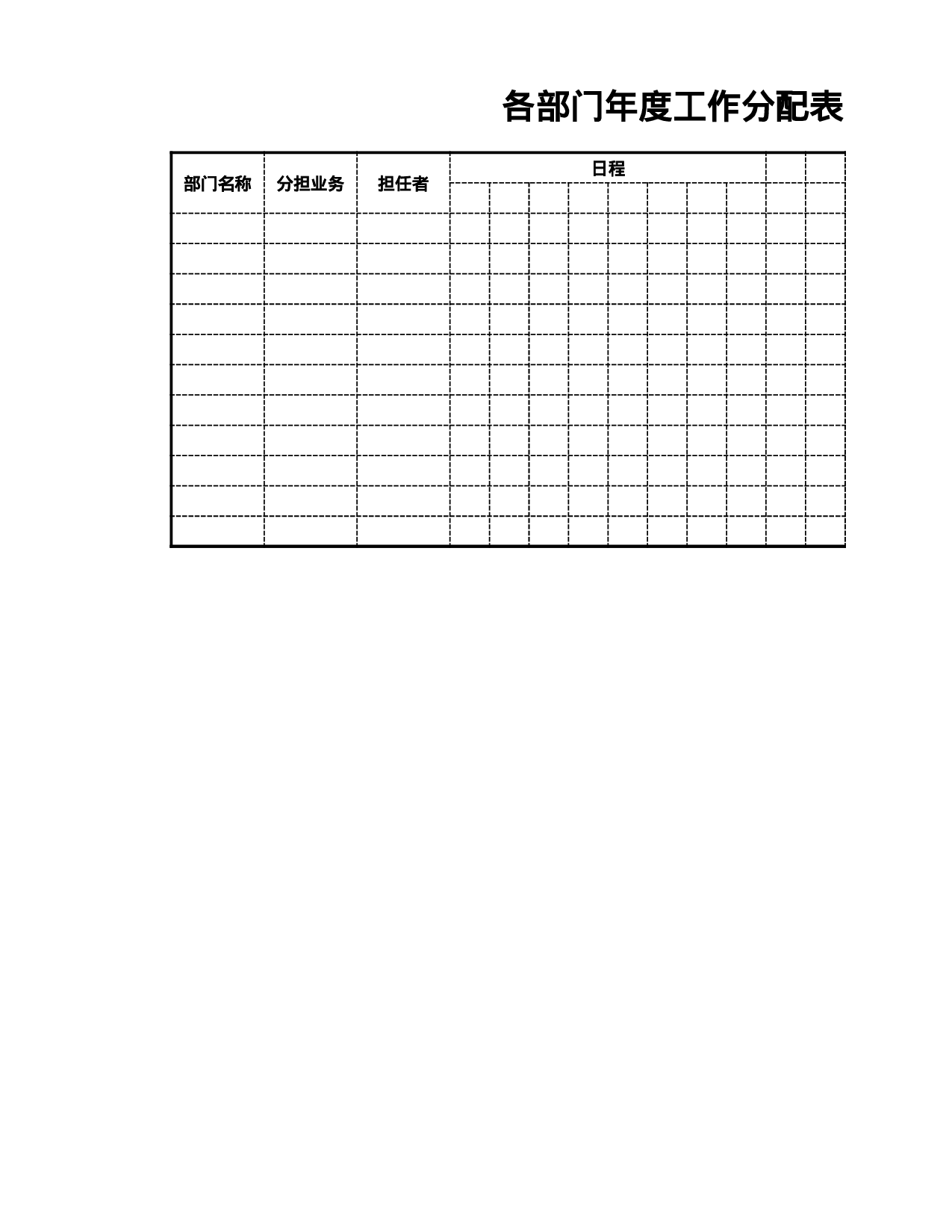 各部门年度工作分配表.xlsx 第1页